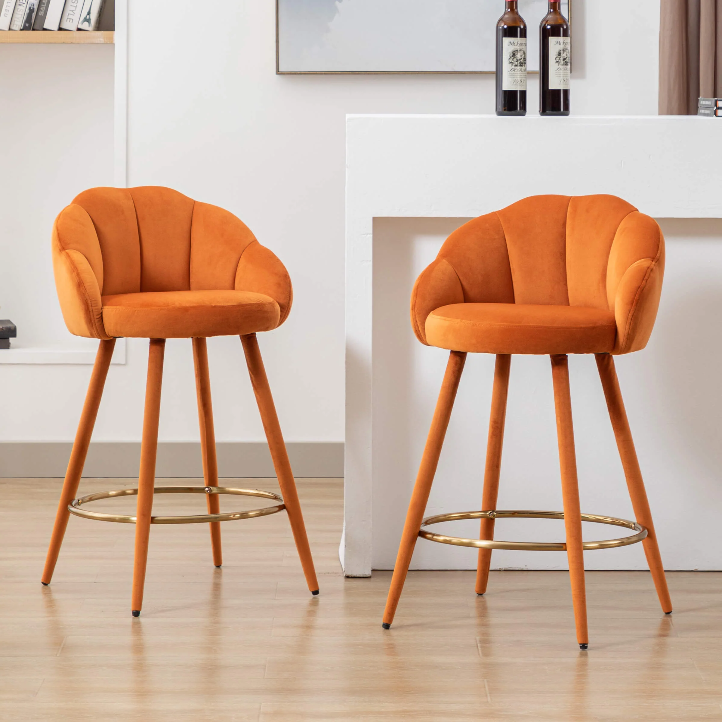 26"H Petal Back Counter Stools with Footrest Set of 2 - 3208CS - Image 30