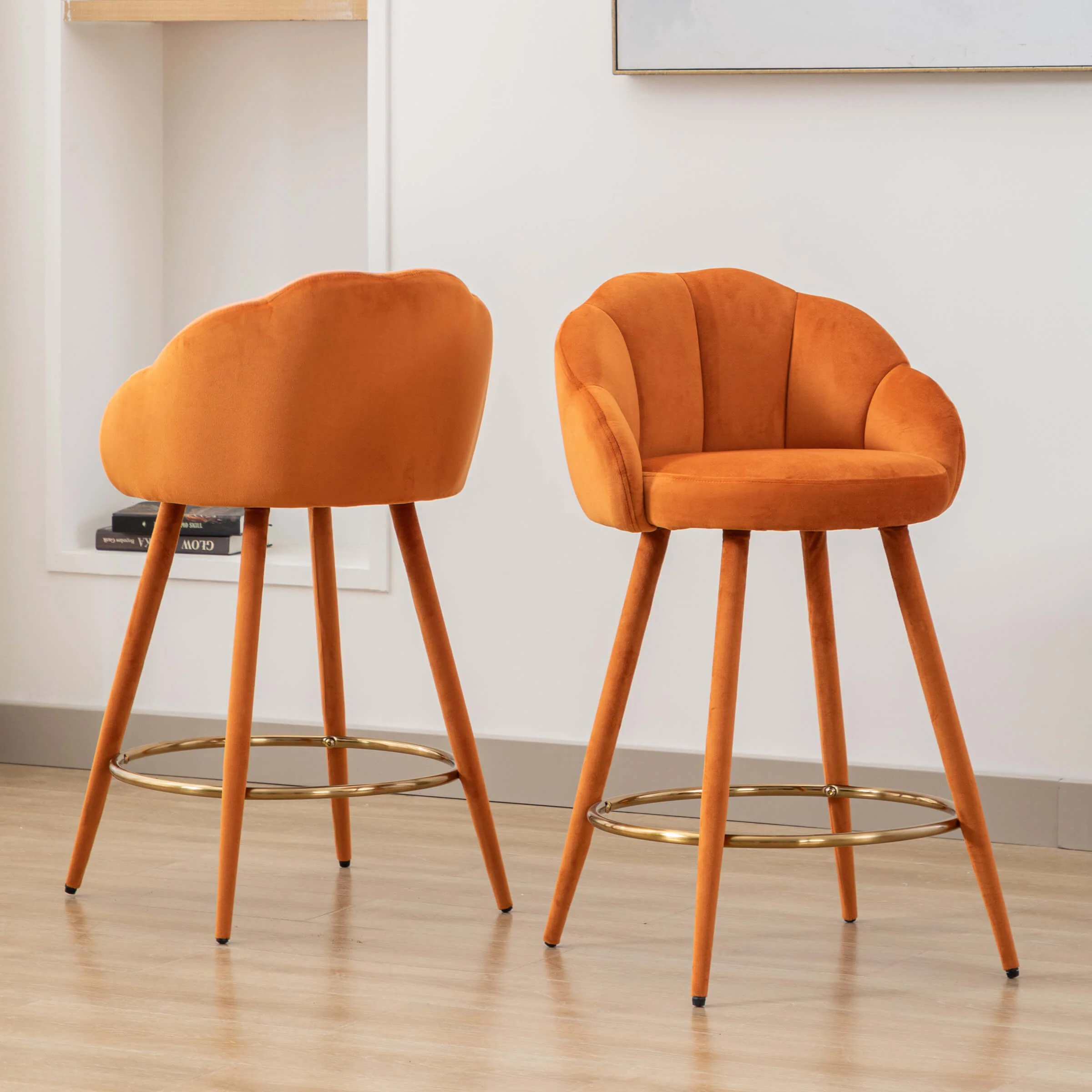26"H Petal Back Counter Stools with Footrest Set of 2 - 3208CS - Image 31