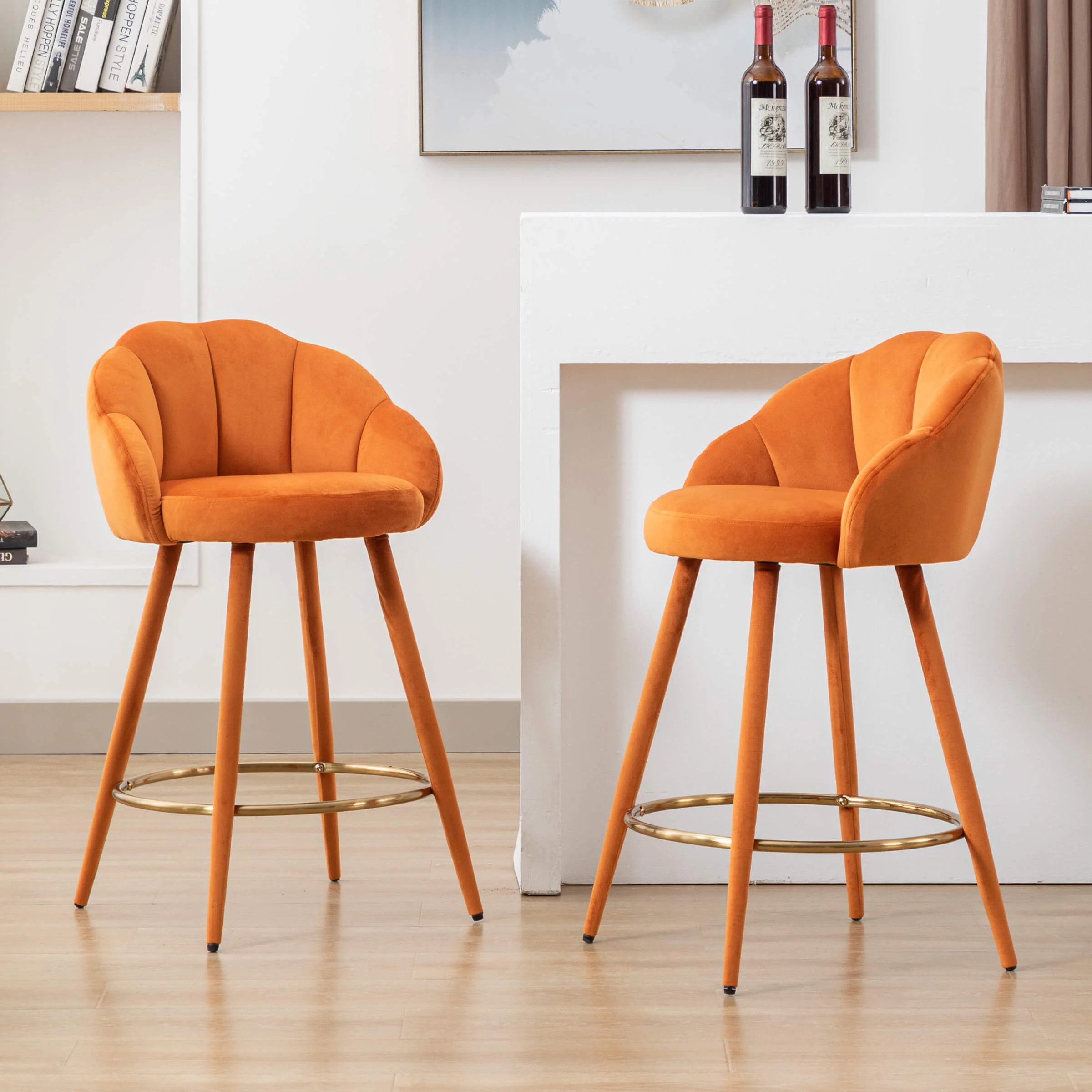26"H Petal Back Counter Stools with Footrest Set of 2 - 3208CS - Image 32