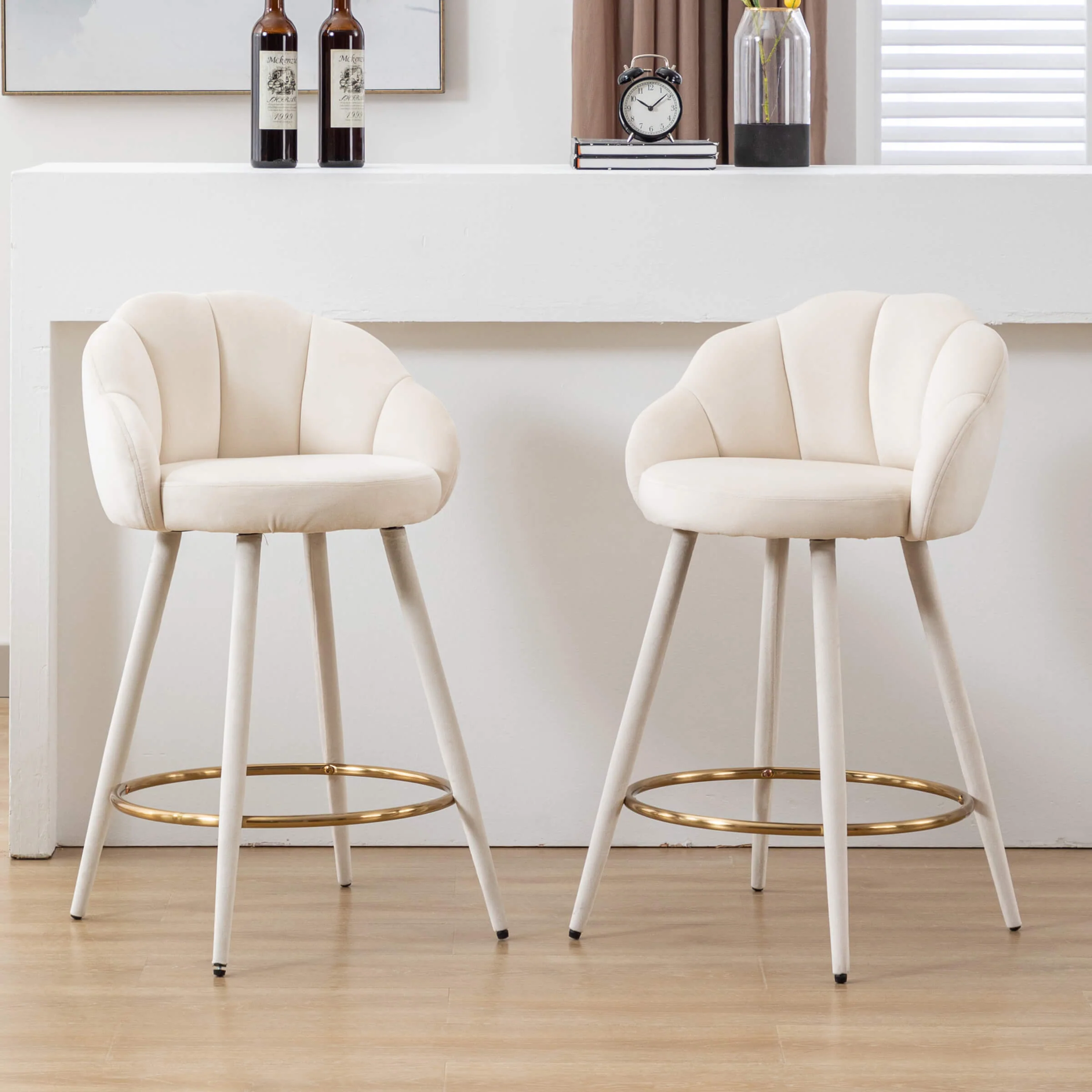 26"H Petal Back Counter Stools with Footrest Set of 2 - 3208CS - Image 9