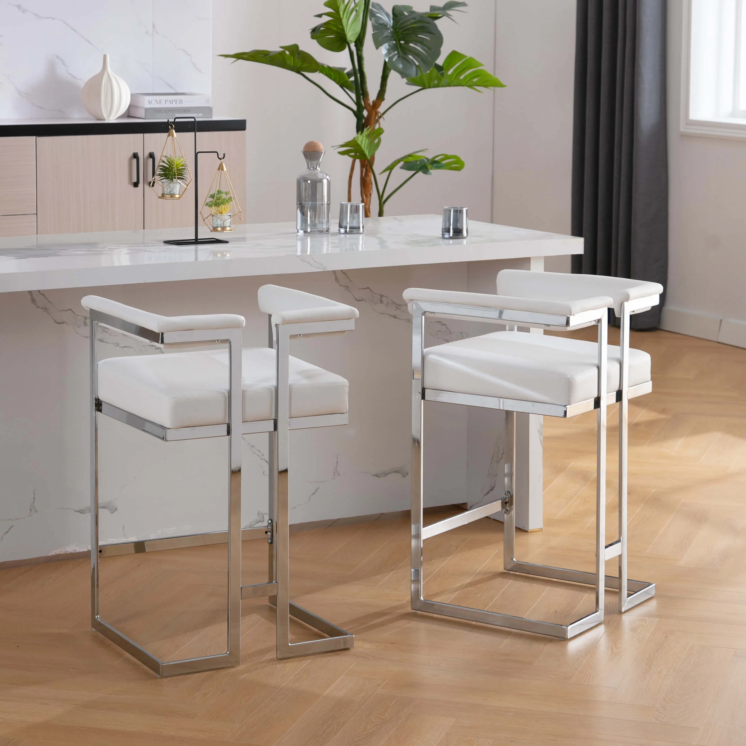 26" Modern Metal Finish Counter Stools Set of 2 - 1010CS - Image 10