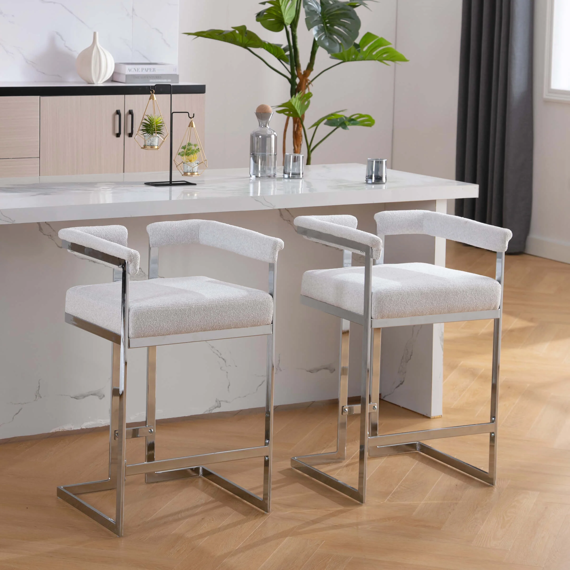 26" Modern Metal Finish Counter Stools Set of 2 - 1010CS - Image 15