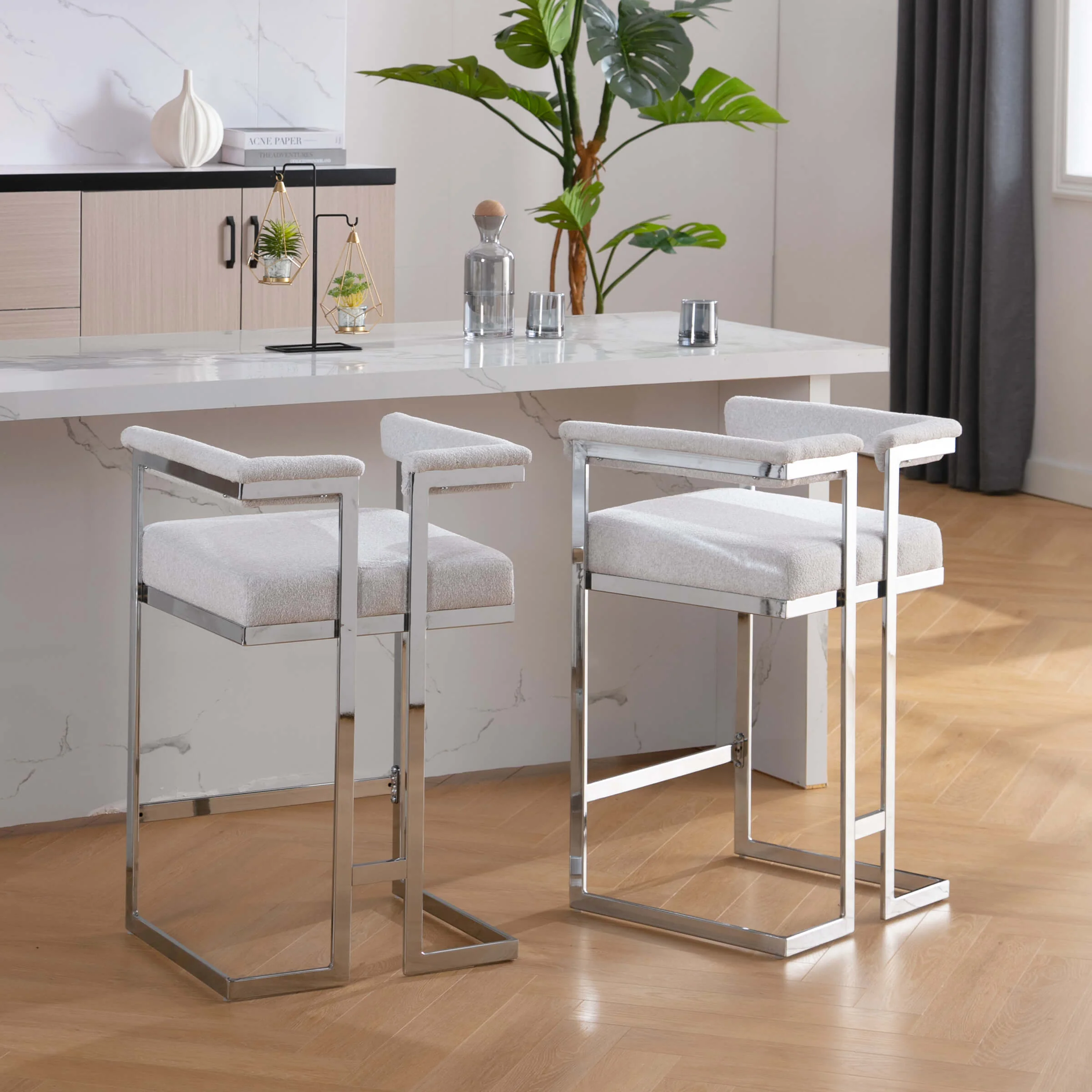 26" Modern Metal Finish Counter Stools Set of 2 - 1010CS - Image 16