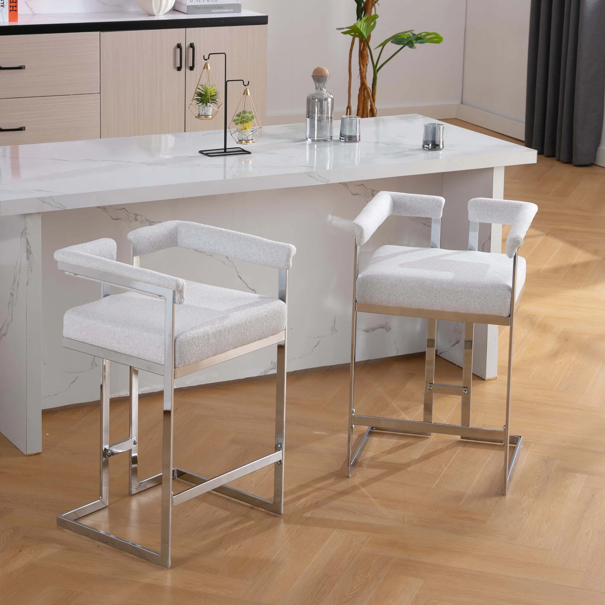 26" Modern Metal Finish Counter Stools Set of 2 - 1010CS - Image 17