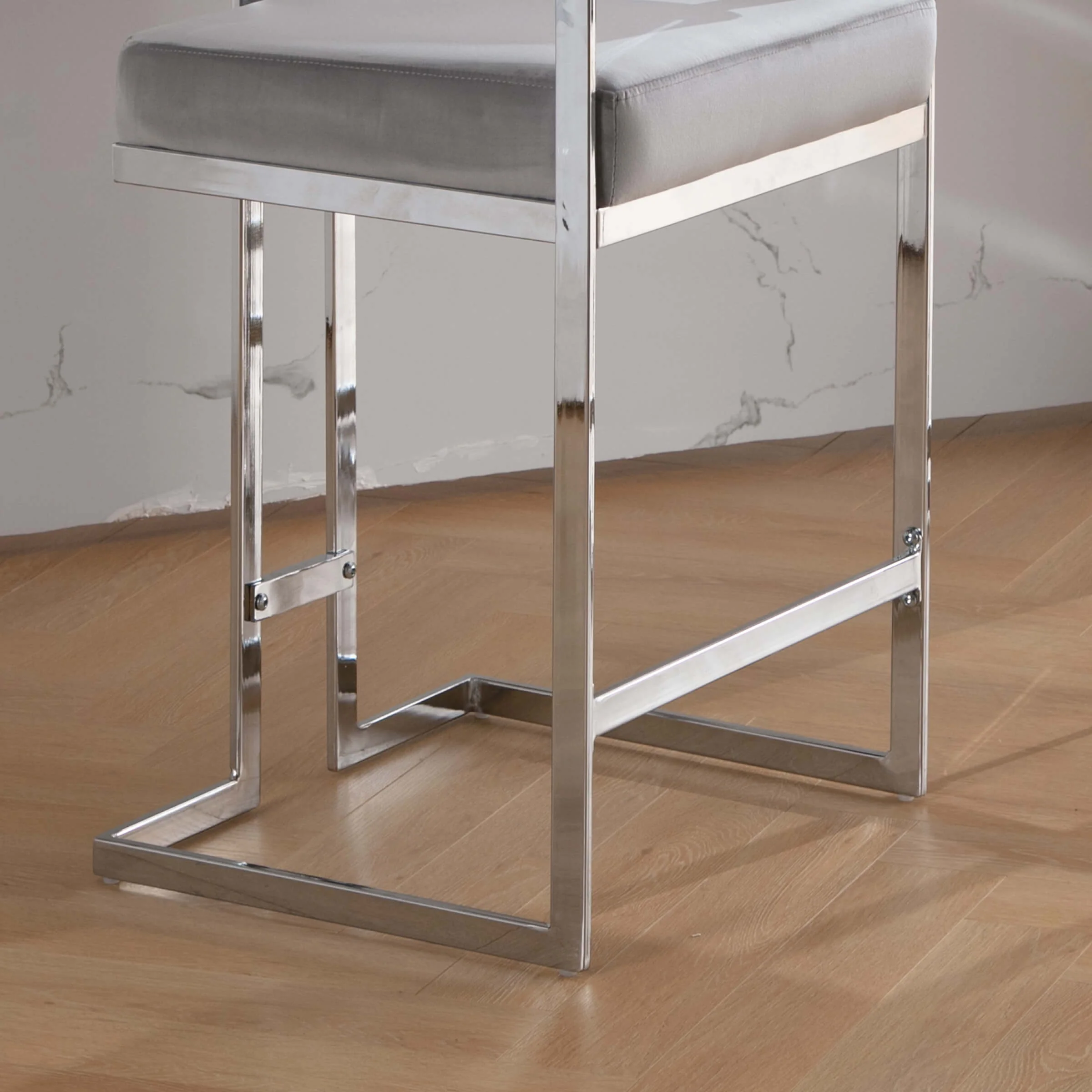 26" Modern Metal Finish Counter Stools Set of 2 - 1010CS - Image 6