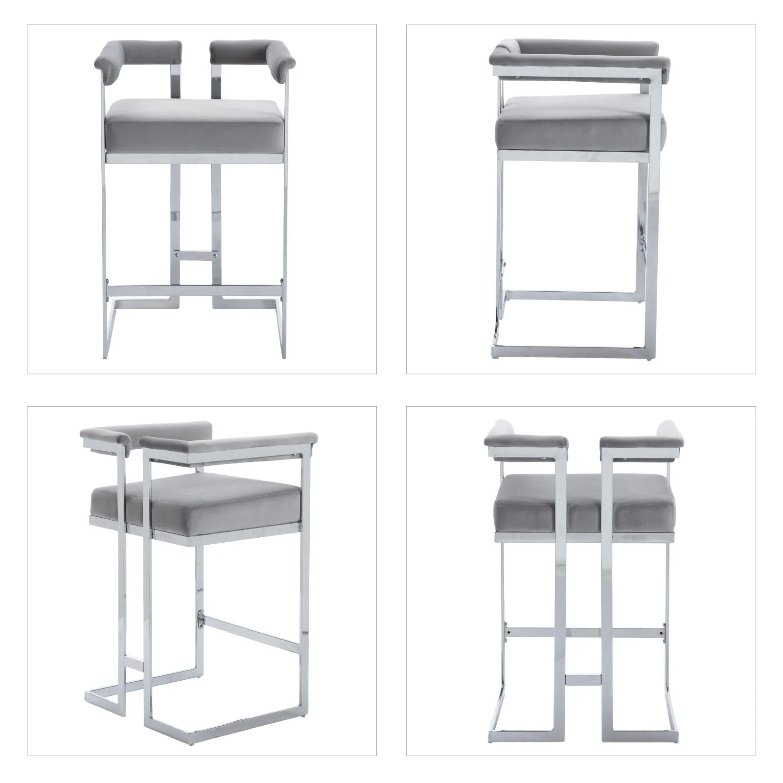 26" Modern Metal Finish Counter Stools Set of 2 - 1010CS - Image 7
