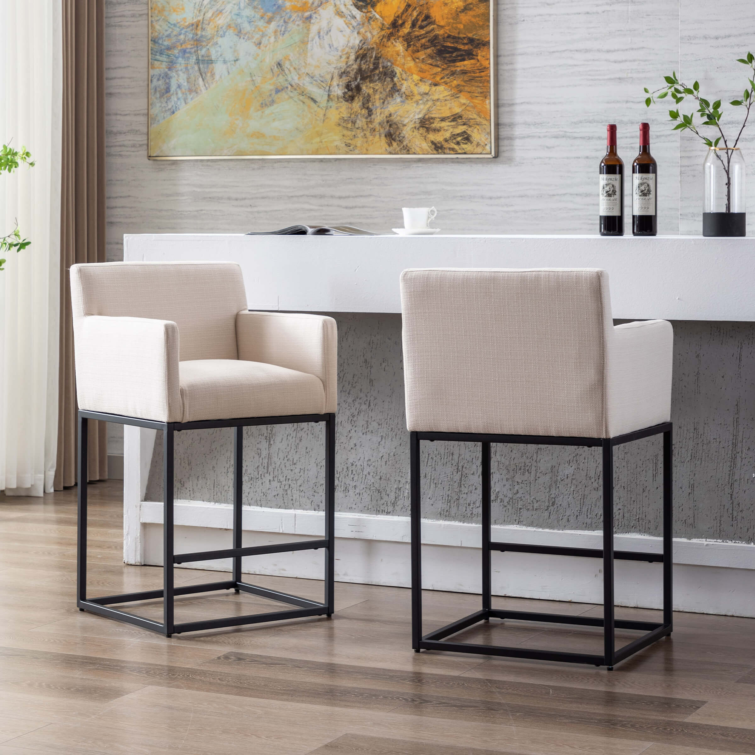 26"H Bar Stools with Backrest Set of 2 - 5692CS - Image 2