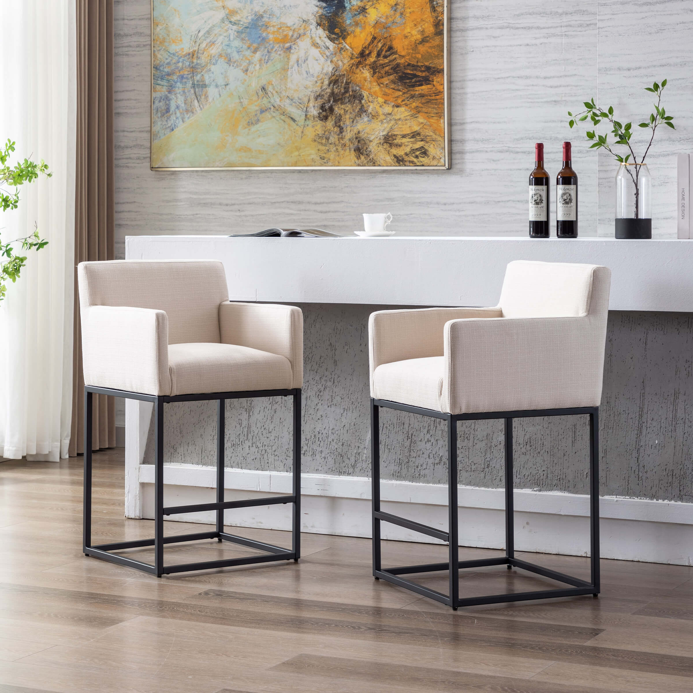 26"H Bar Stools with Backrest Set of 2 - 5692CS - Image 3
