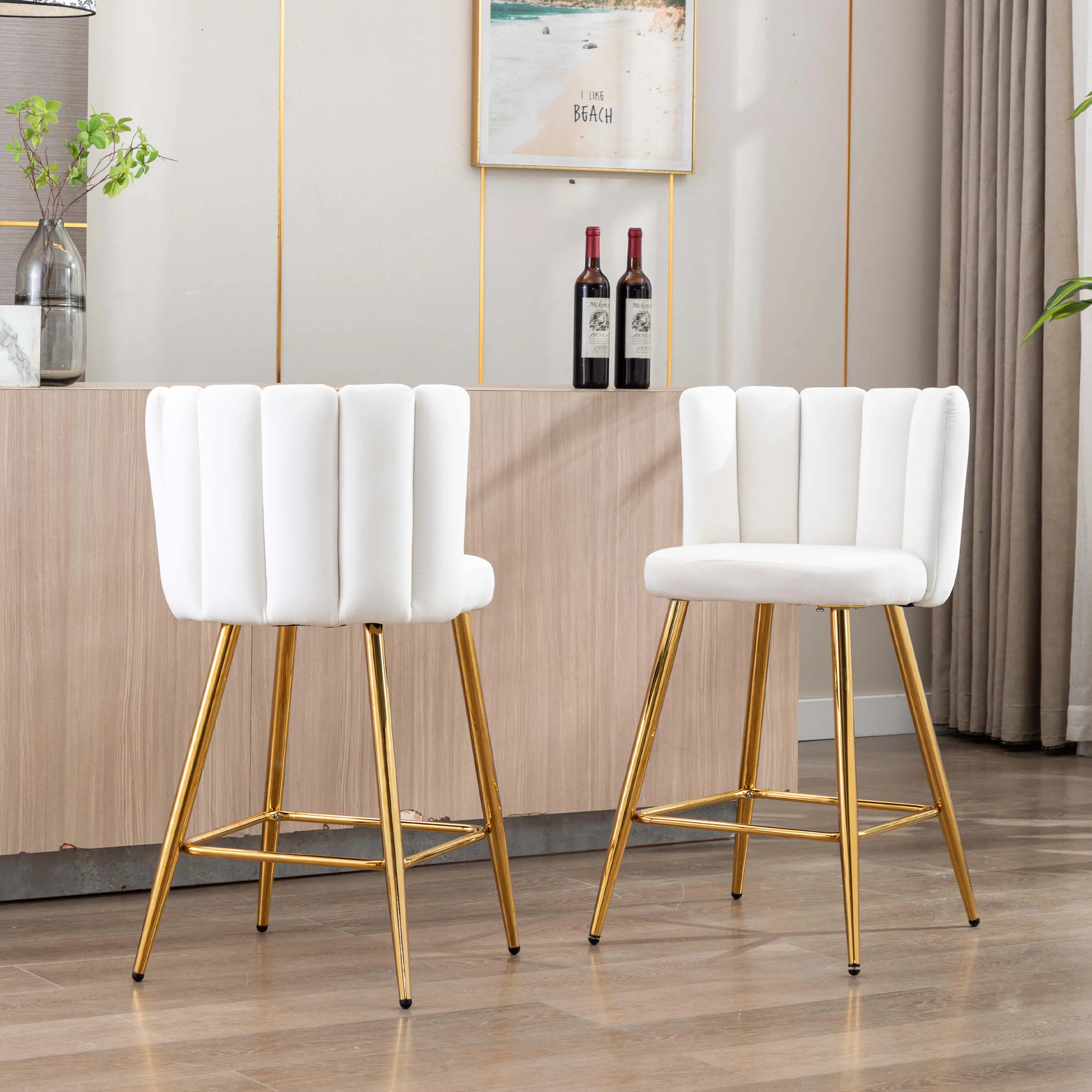 26"H Counter Stools With Gold Metal Legs Set of 2 - 9029CS - Image 10