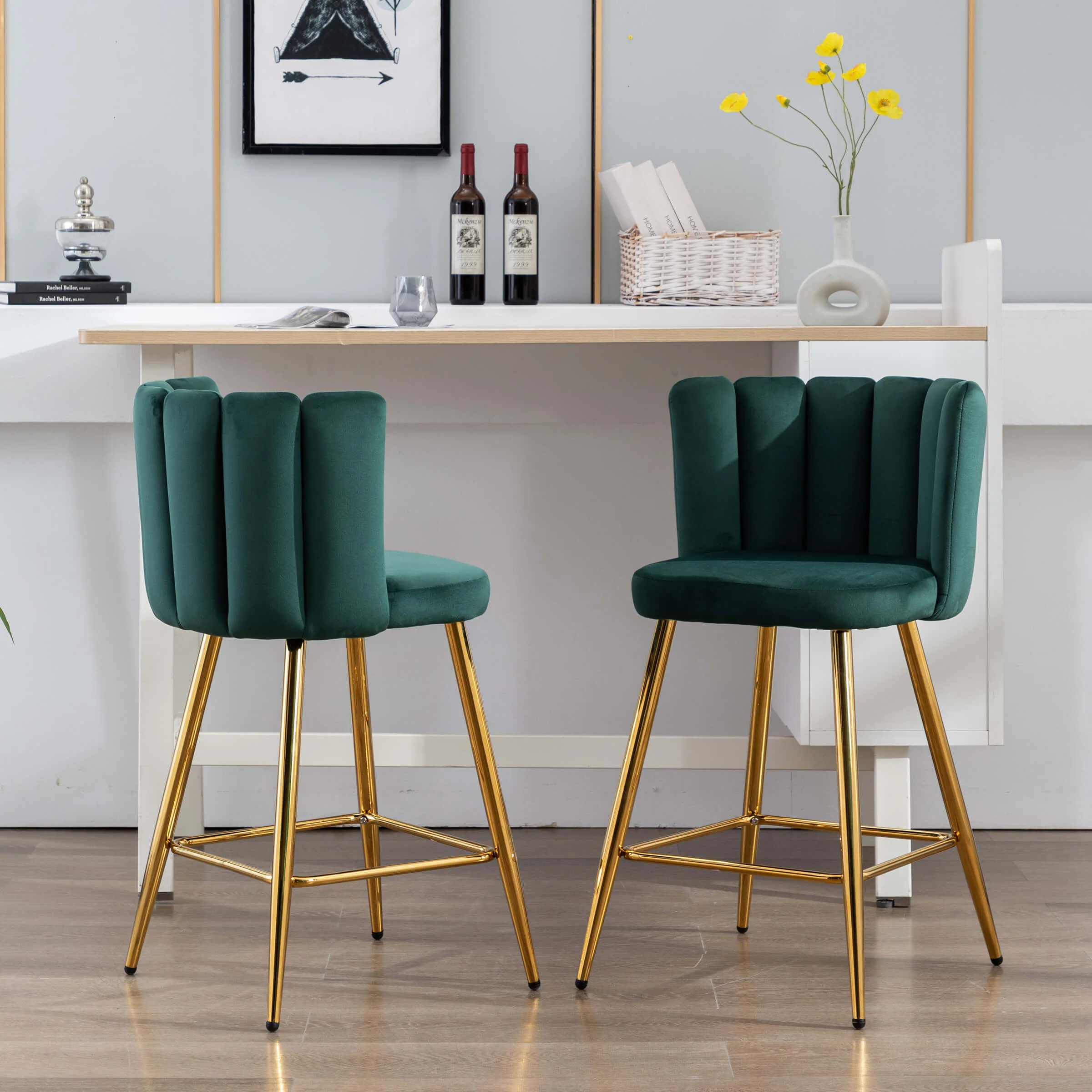 26"H Counter Stools With Gold Metal Legs Set of 2 - 9029CS - Image 14