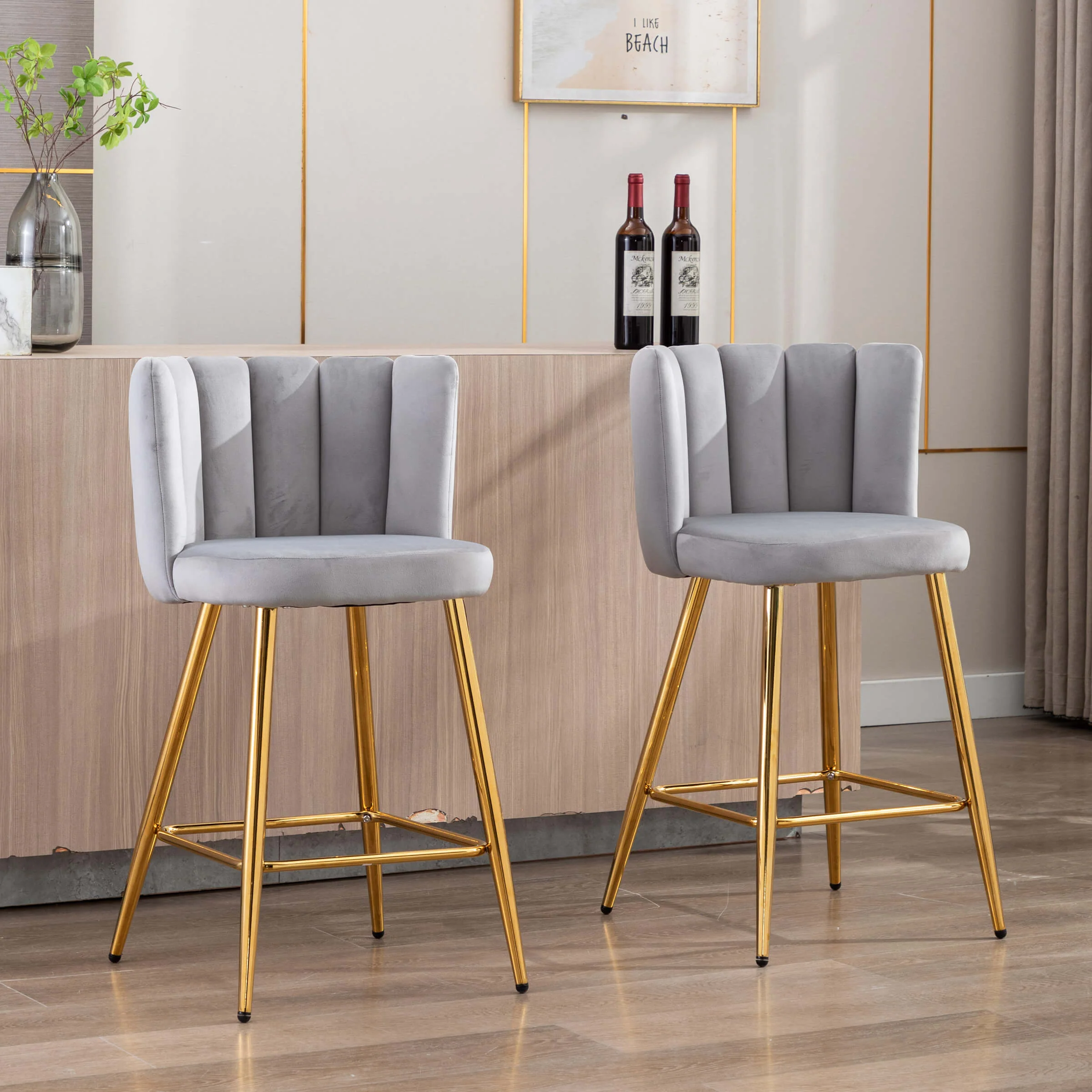 26"H Counter Stools With Gold Metal Legs Set of 2 - 9029CS - Image 2