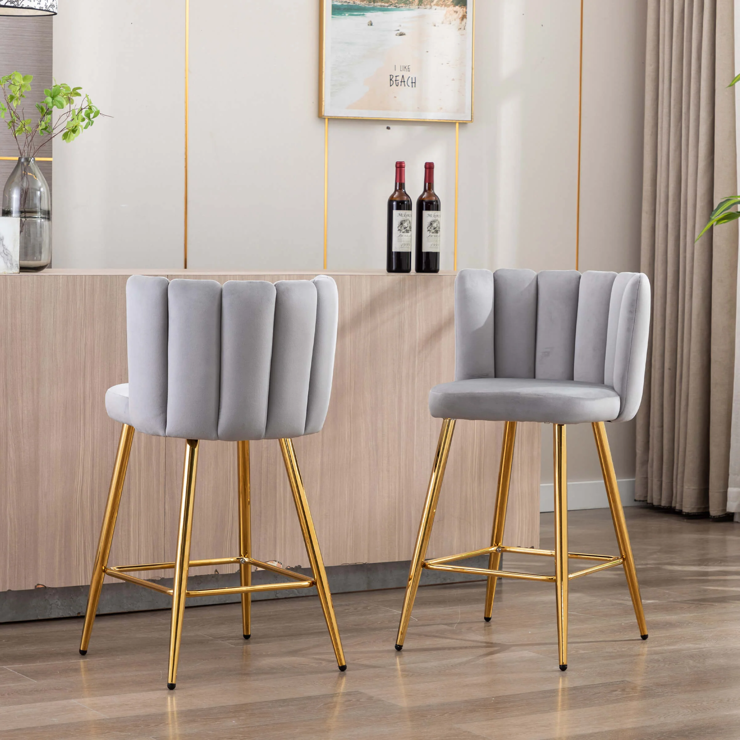 26"H Counter Stools With Gold Metal Legs Set of 2 - 9029CS - Image 3