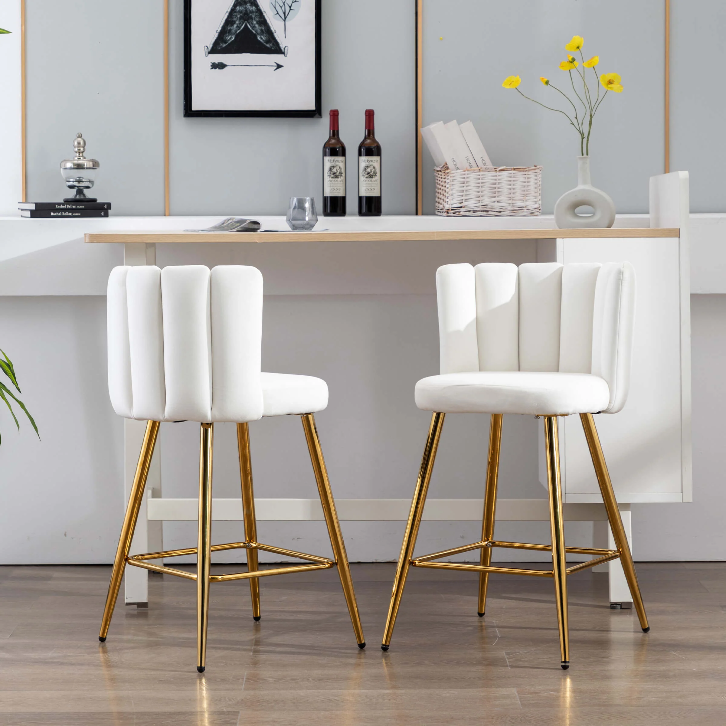 26"H Counter Stools With Gold Metal Legs Set of 2 - 9029CS - Image 8