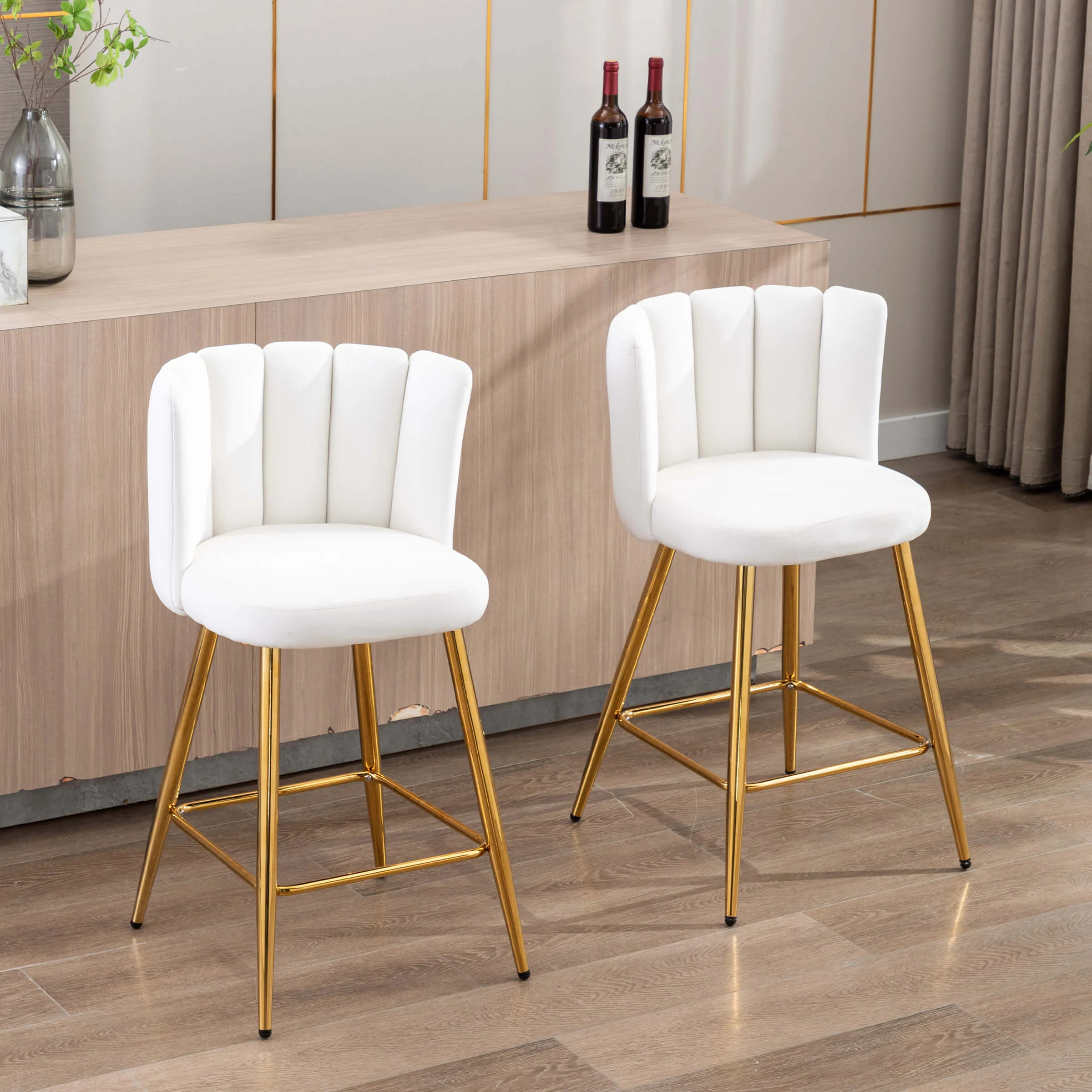 26"H Counter Stools With Gold Metal Legs Set of 2 - 9029CS - Image 9