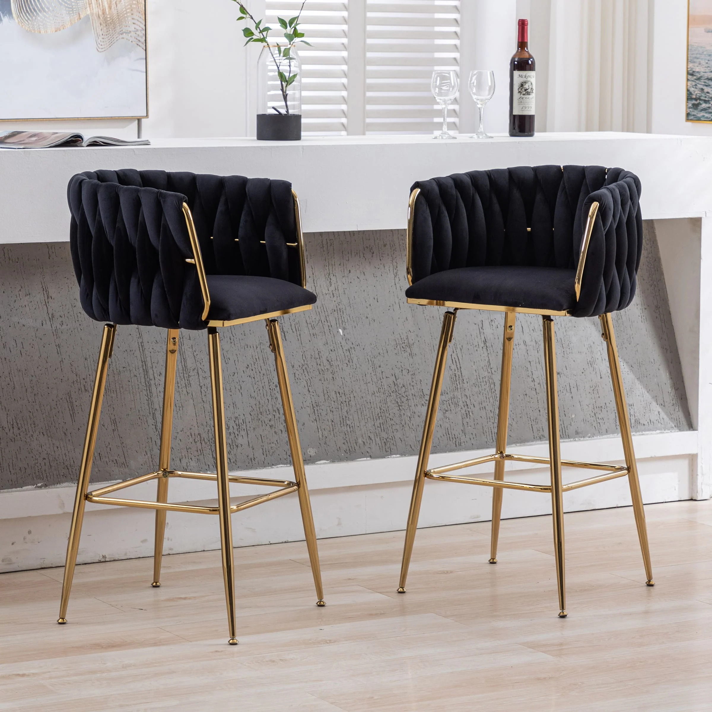 26"H Swivel Gold Base Counter Stools Set of 2 - 6022CS - Image 15