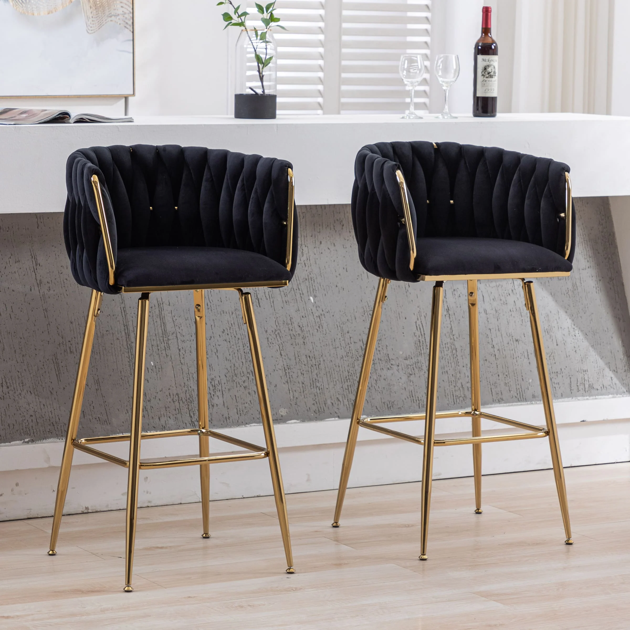 26"H Swivel Gold Base Counter Stools Set of 2 - 6022CS - Image 16