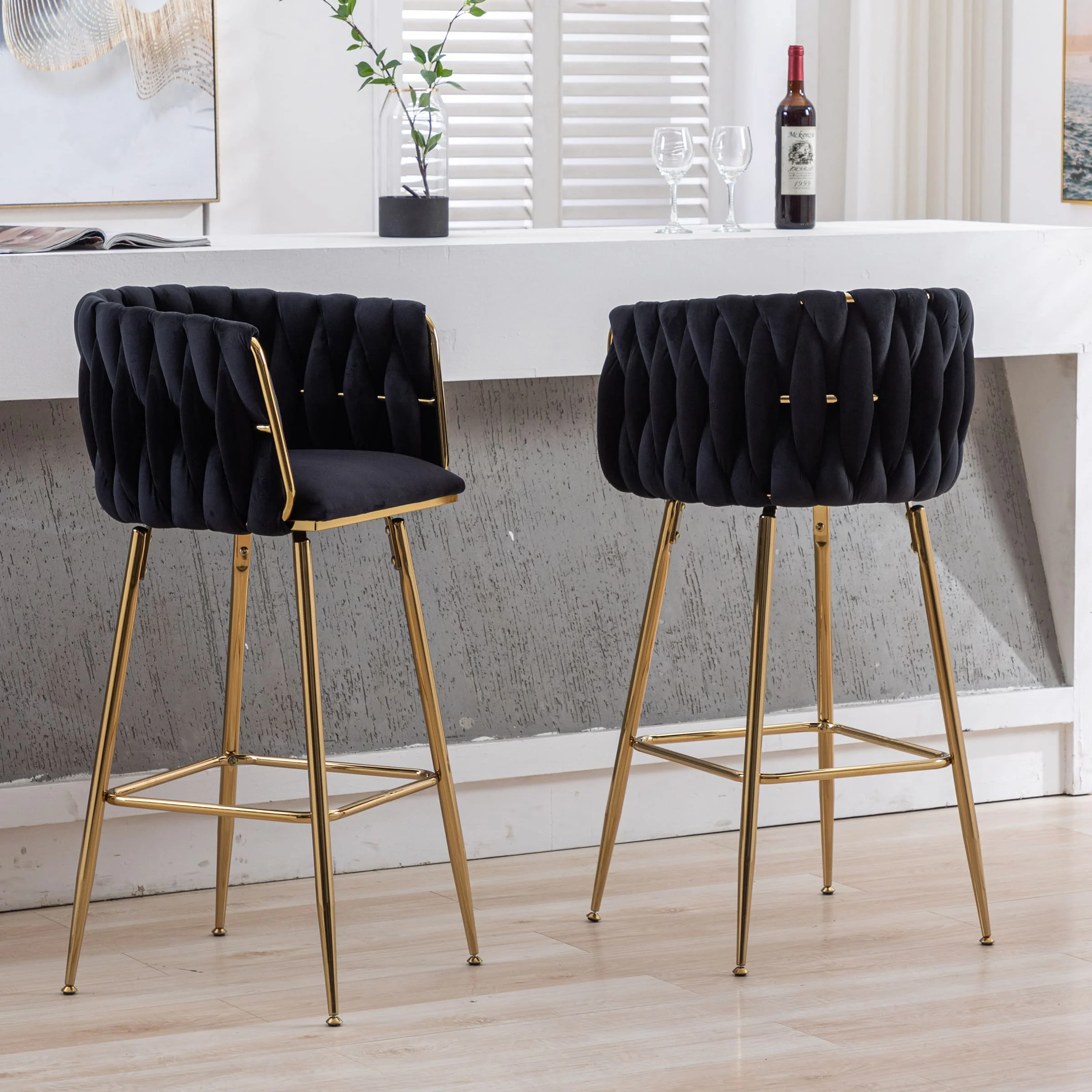 26"H Swivel Gold Base Counter Stools Set of 2 - 6022CS - Image 17