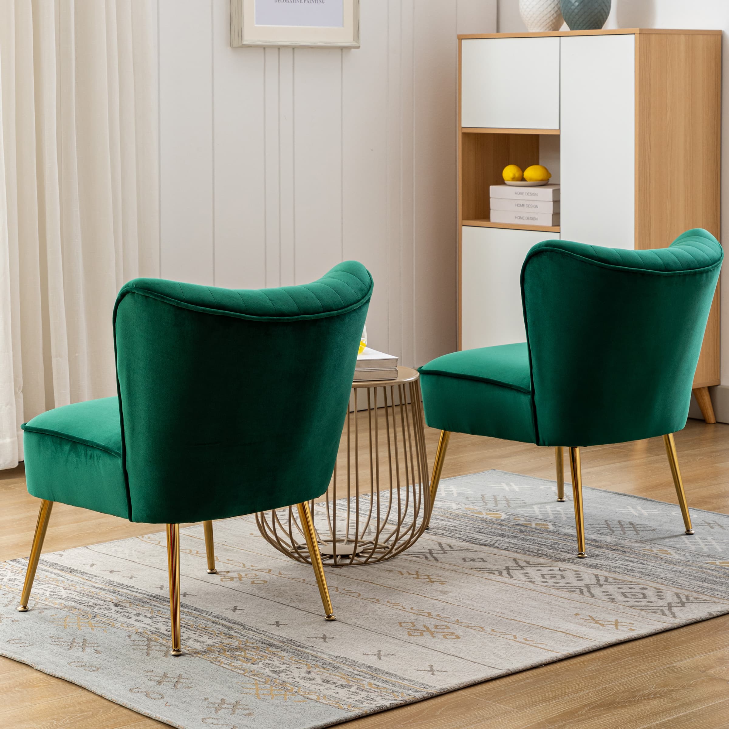 Mid Century Armless Accent Chairs Set of 2 - XXX6AC - Image 10