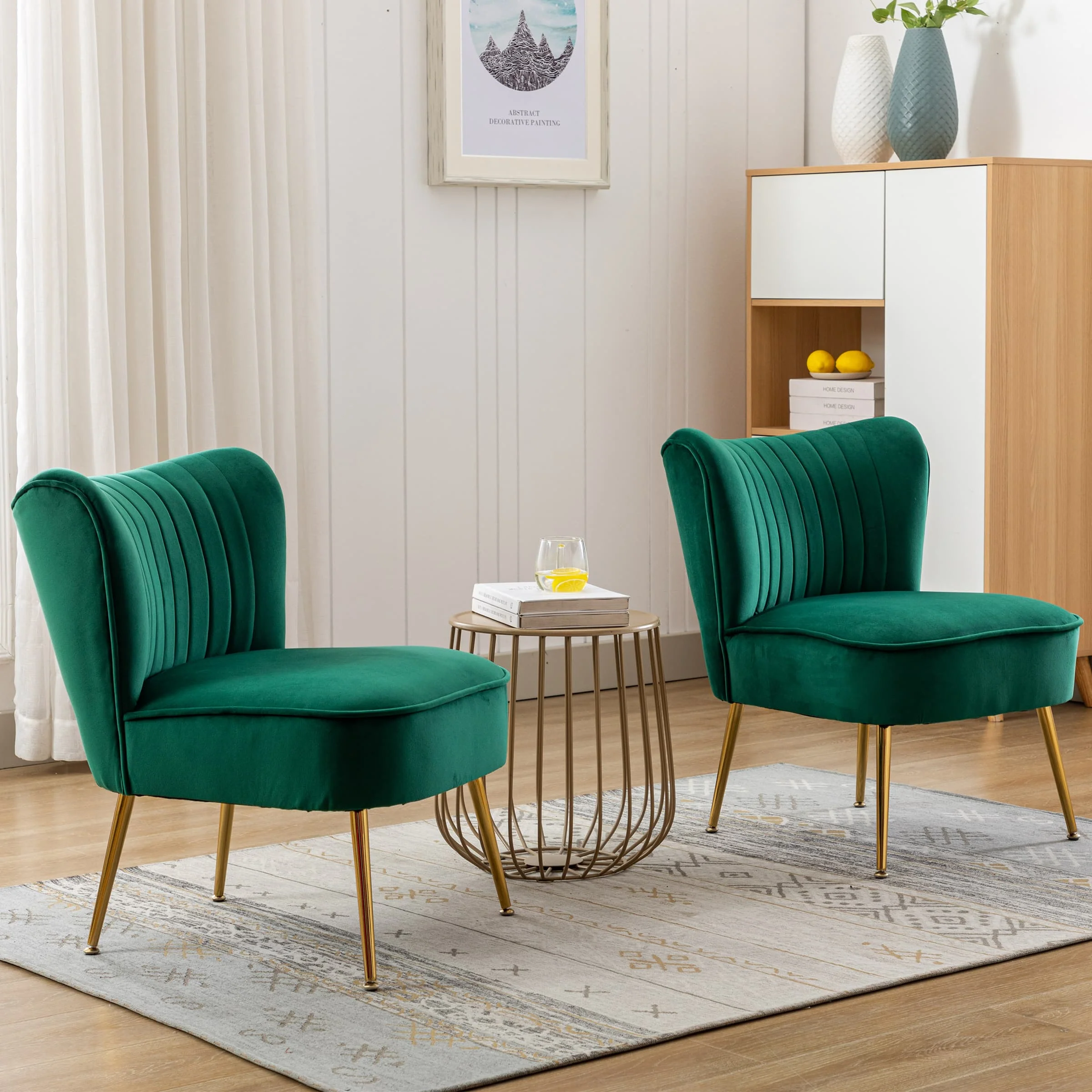 Mid Century Armless Accent Chairs Set of 2 - XXX6AC - Image 11
