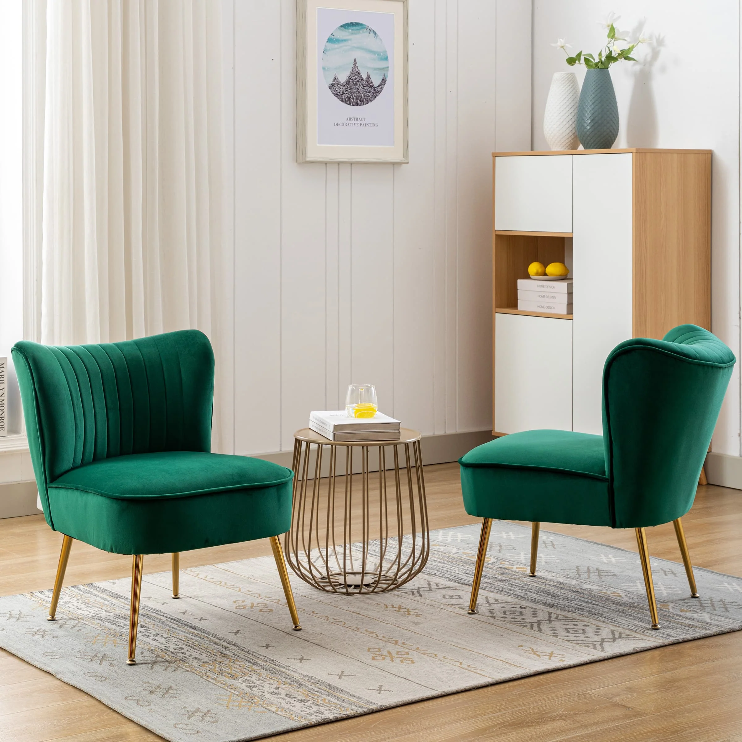 Mid Century Armless Accent Chairs Set of 2 - XXX6AC - Image 12
