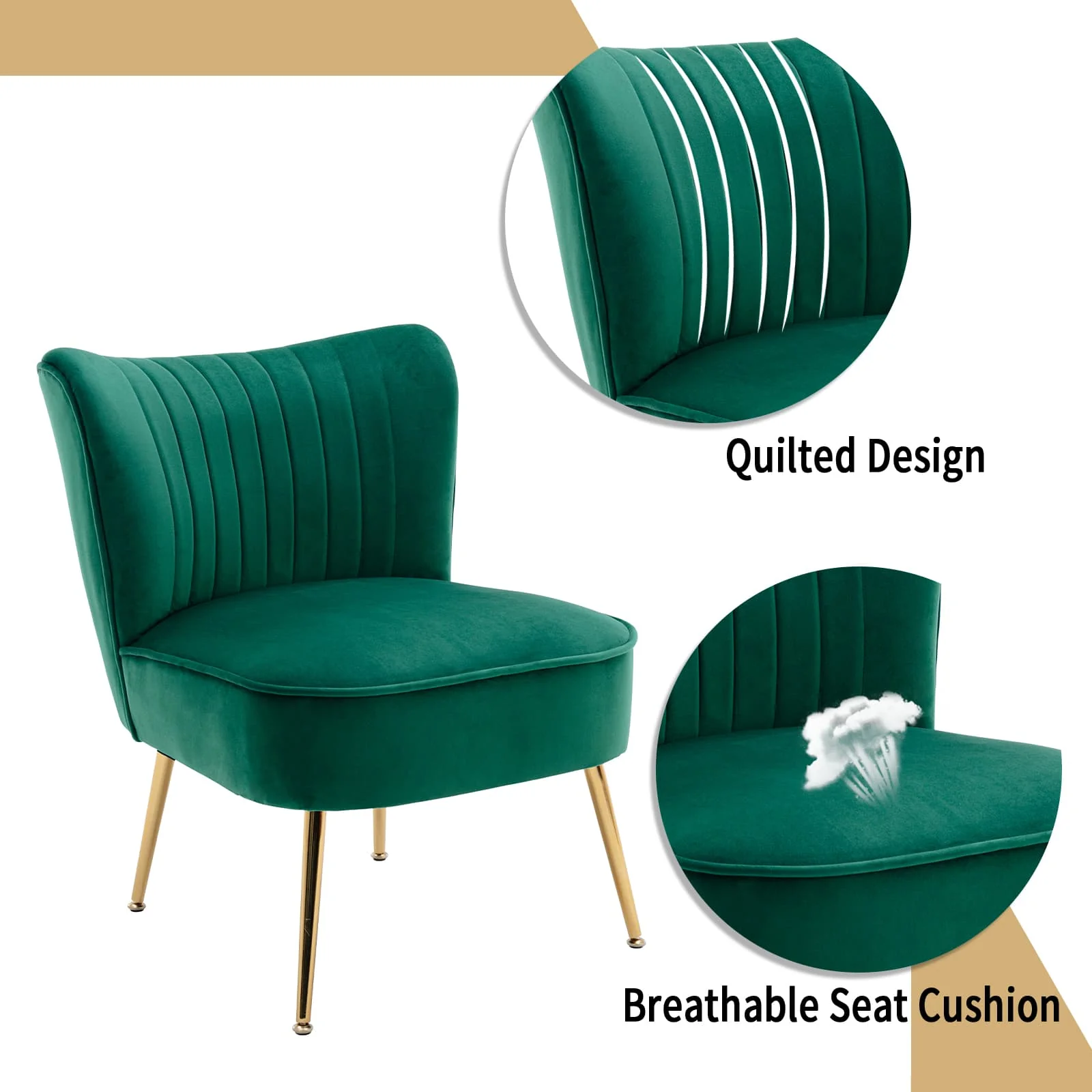 Mid Century Armless Accent Chairs Set of 2 - XXX6AC - Image 13