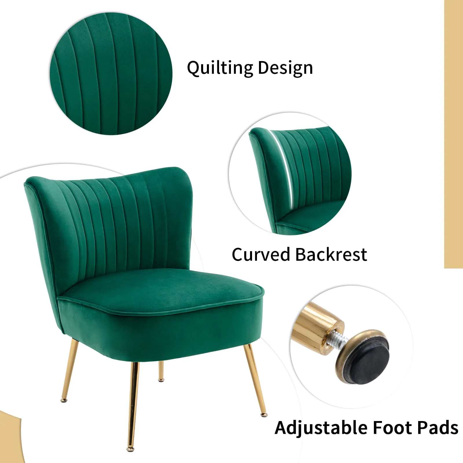 Mid Century Armless Accent Chairs Set of 2 - XXX6AC - Image 14