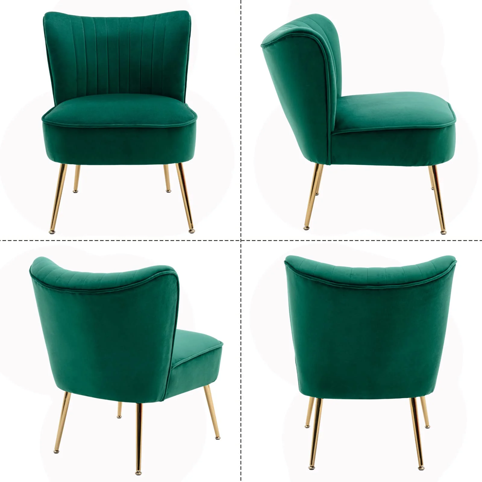 Mid Century Armless Accent Chairs Set of 2 - XXX6AC - Image 17