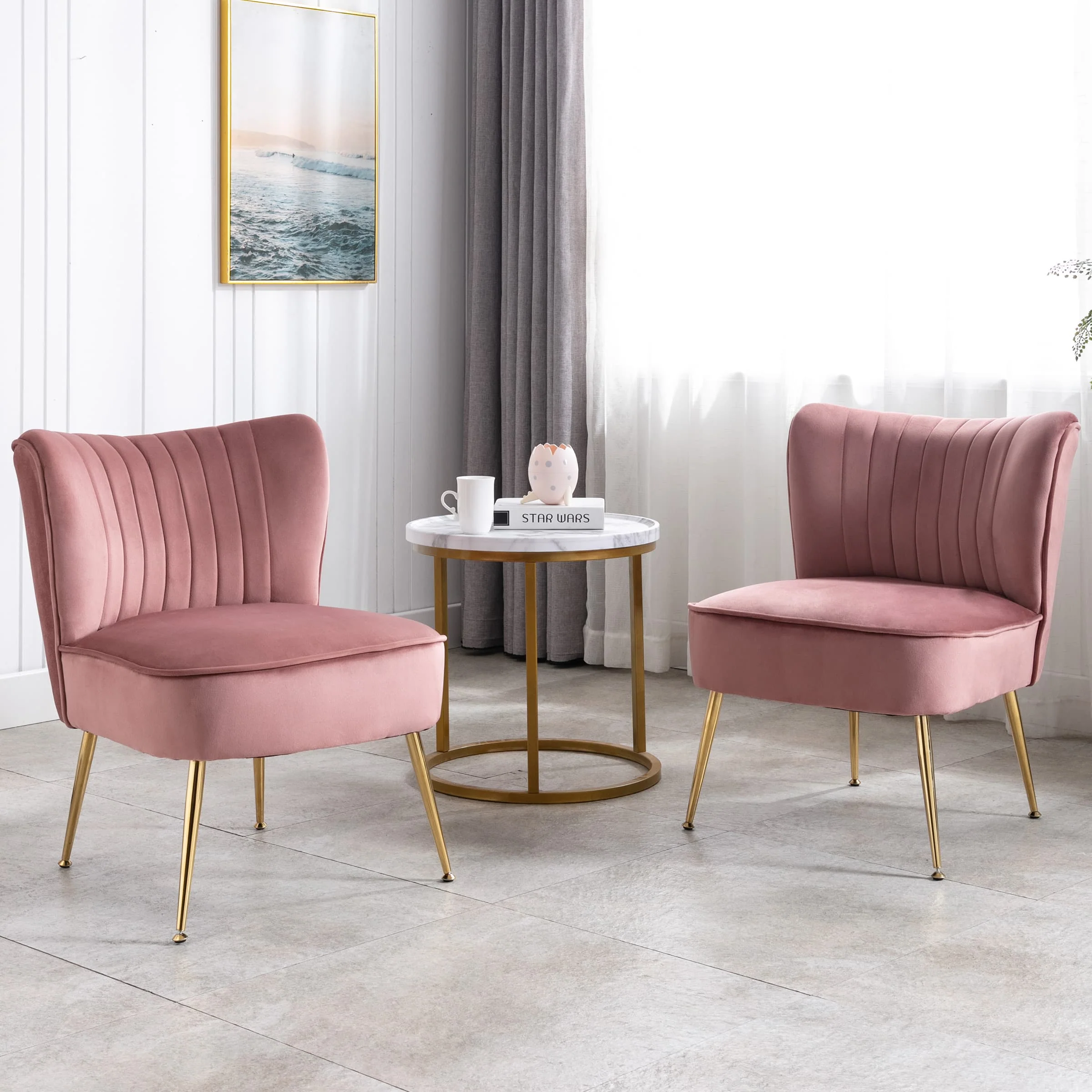Mid Century Armless Accent Chairs Set of 2 - XXX6AC - Image 18