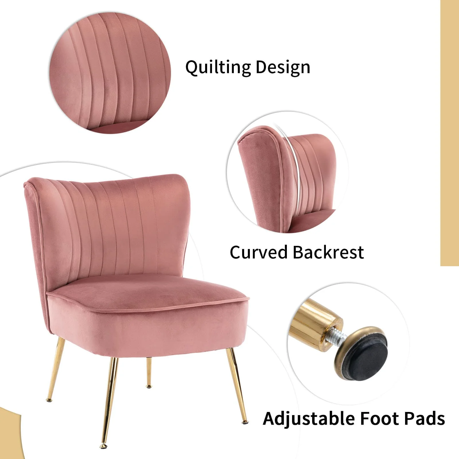 Mid Century Armless Accent Chairs Set of 2 - XXX6AC - Image 21