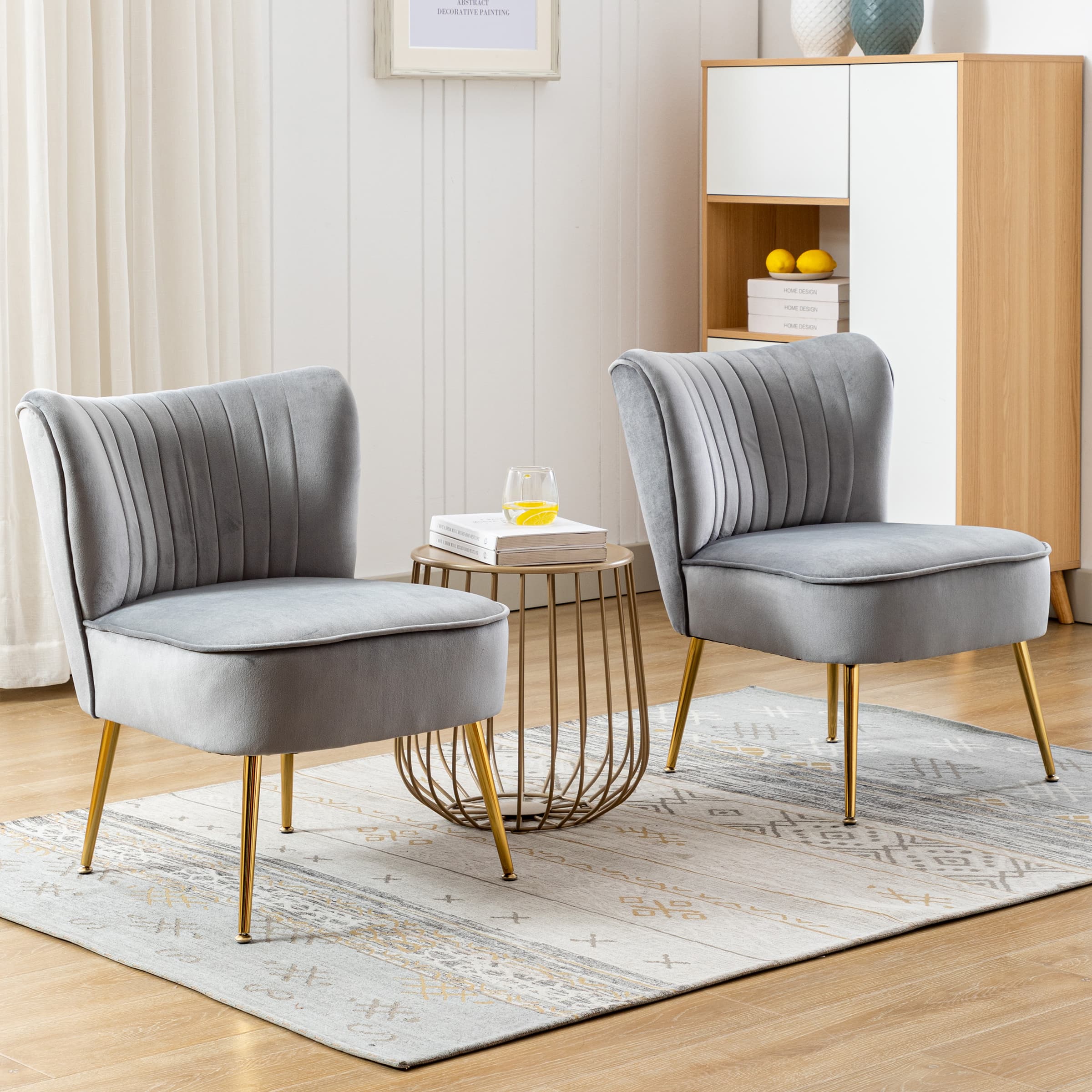 Mid Century Armless Accent Chairs Set of 2 - XXX6AC - Image 25