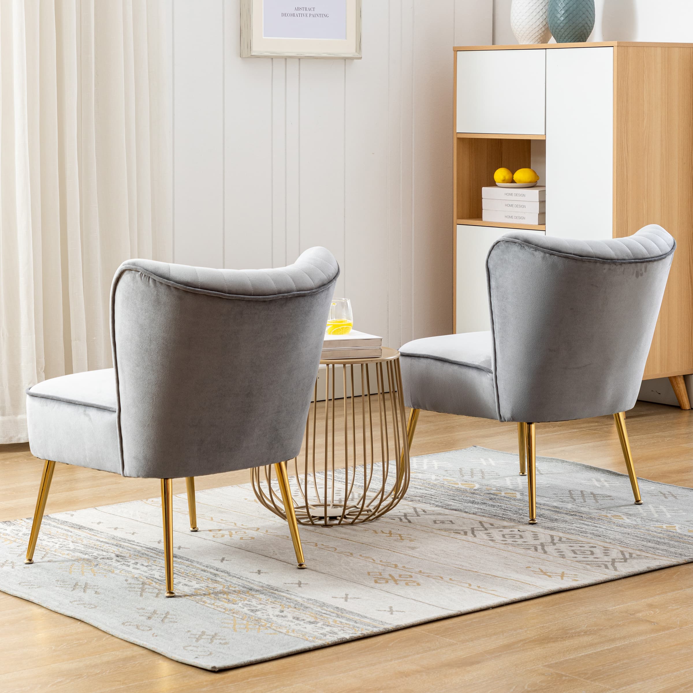 Mid Century Armless Accent Chairs Set of 2 - XXX6AC - Image 26