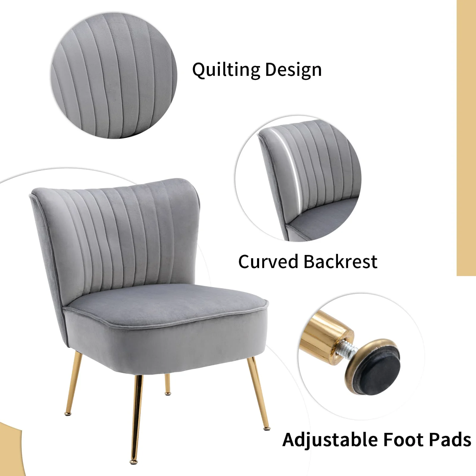 Mid Century Armless Accent Chairs Set of 2 - XXX6AC - Image 27