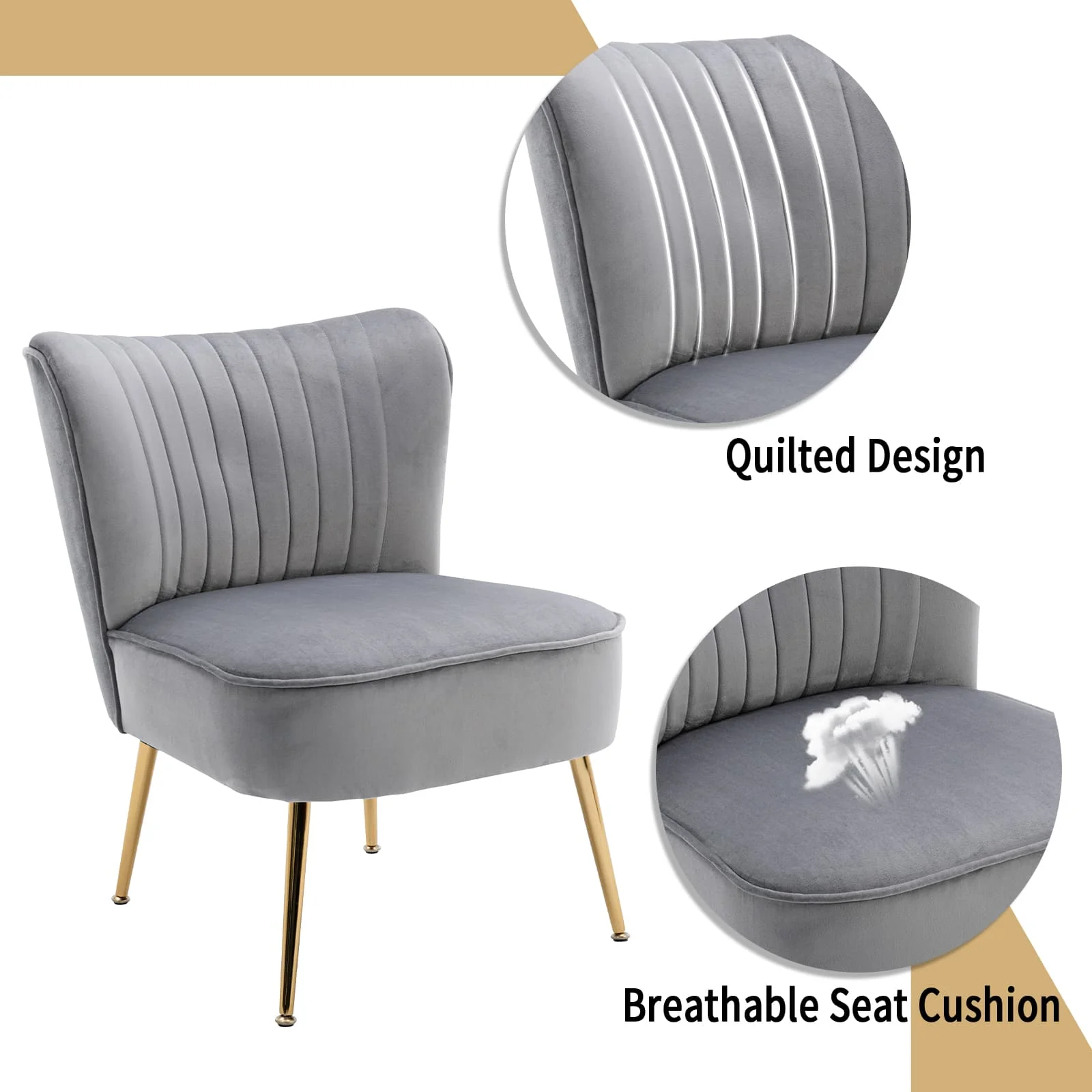 Mid Century Armless Accent Chairs Set of 2 - XXX6AC - Image 28