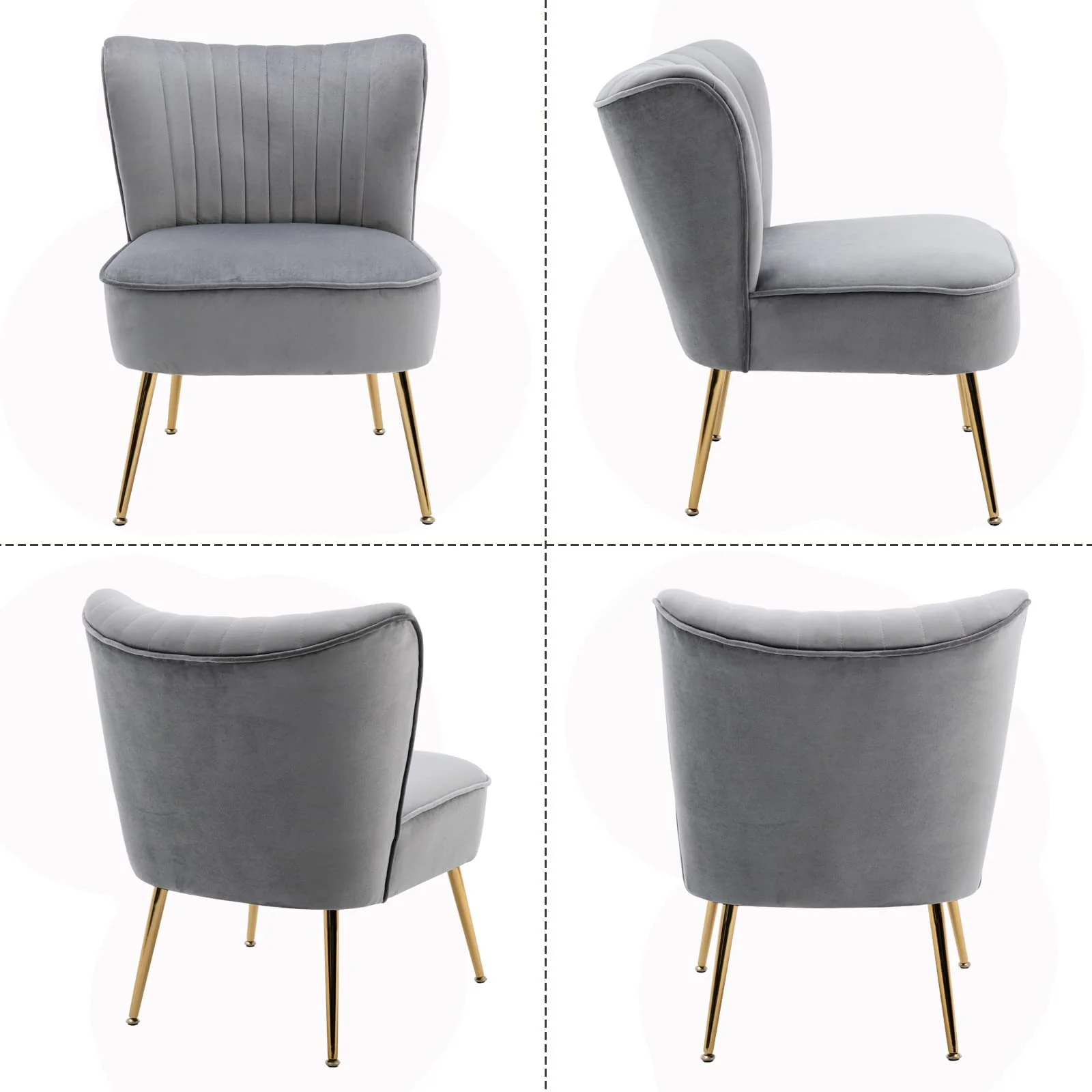 Mid Century Armless Accent Chairs Set of 2 - XXX6AC - Image 30