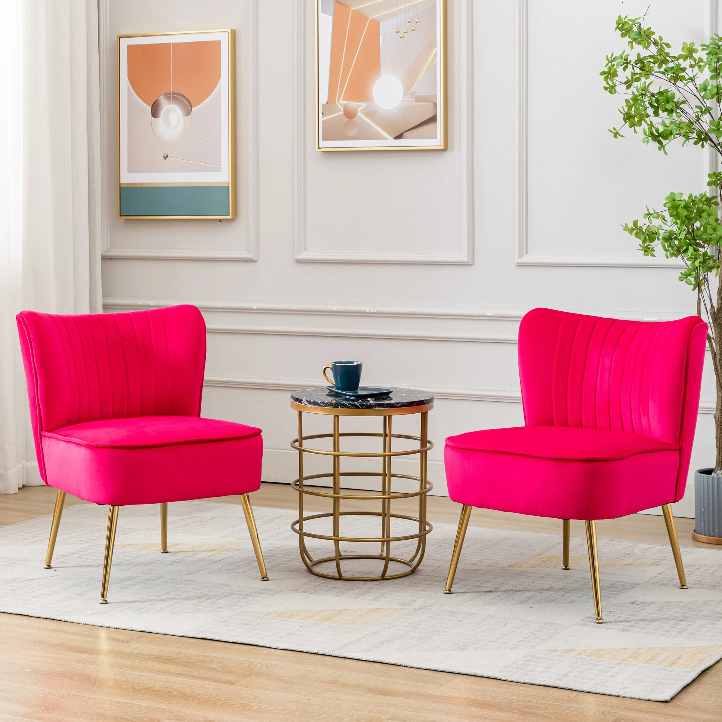 Mid Century Armless Accent Chairs Set of 2 - XXX6AC - Image 31