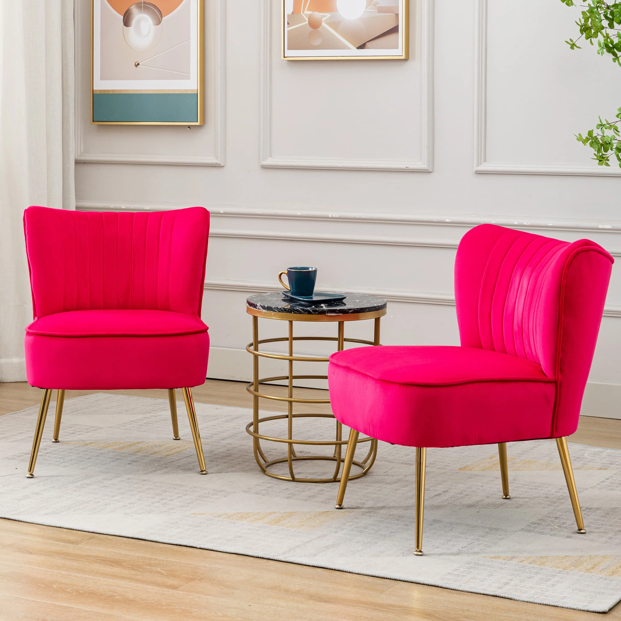 Mid Century Armless Accent Chairs Set of 2 - XXX6AC - Image 32