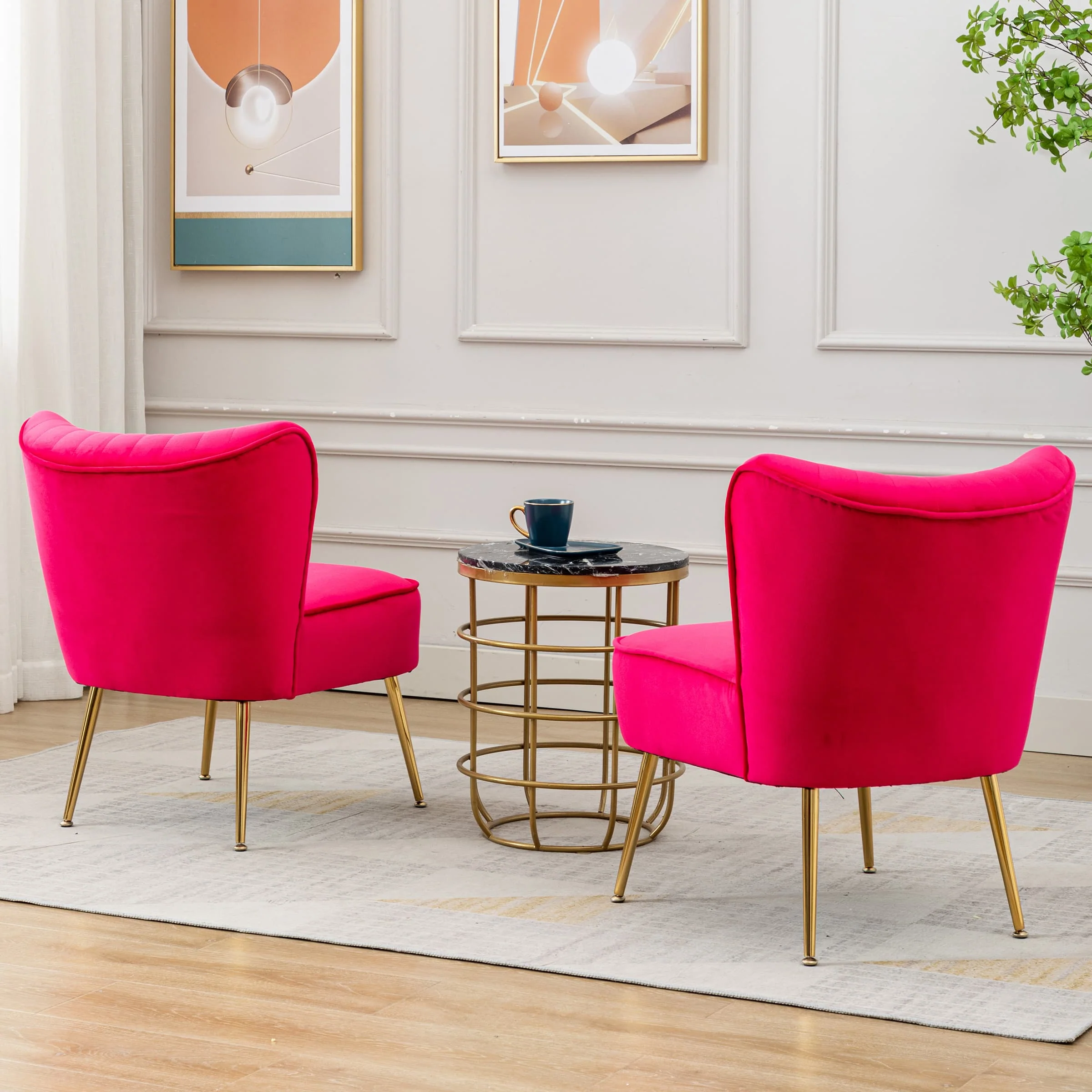 Mid Century Armless Accent Chairs Set of 2 - XXX6AC - Image 33
