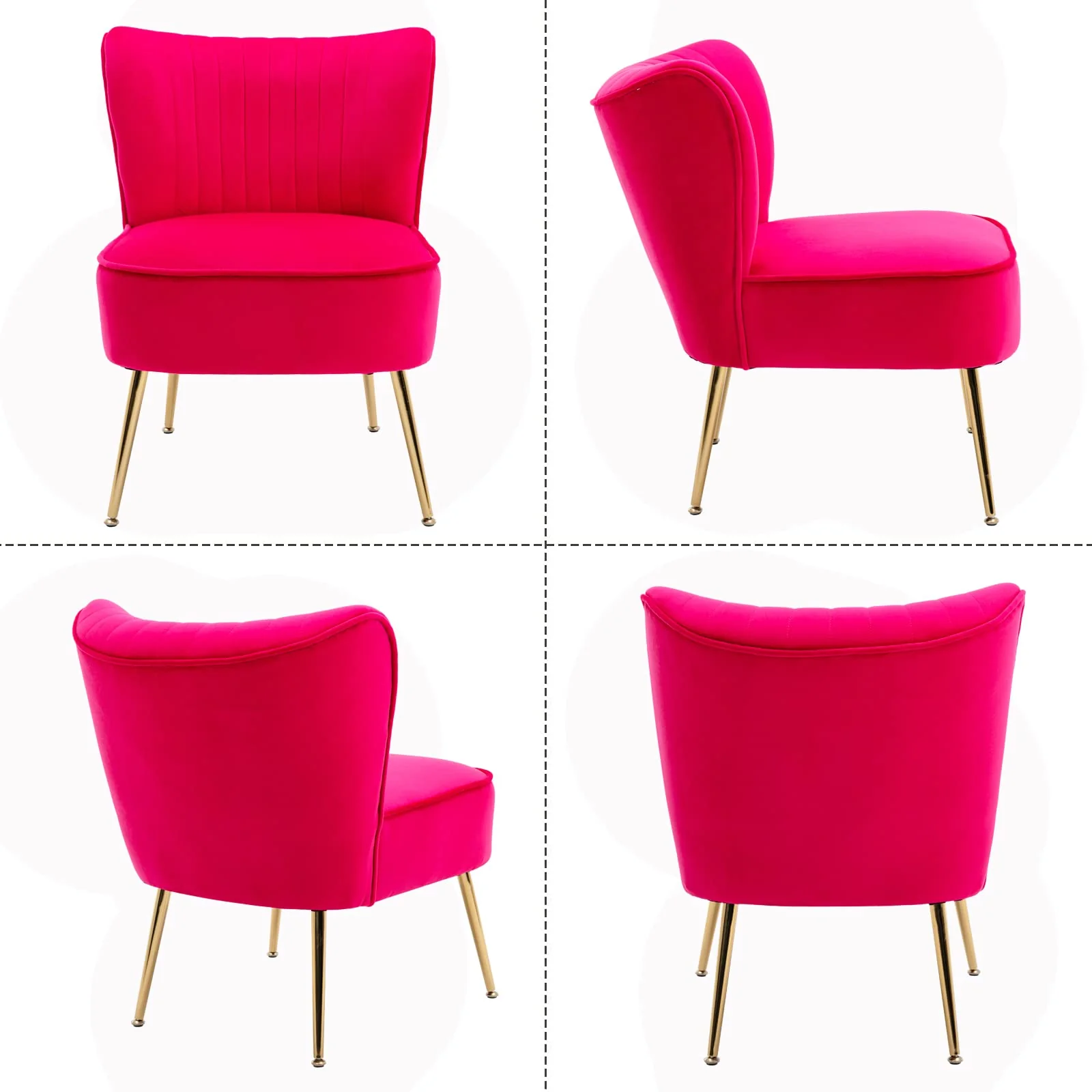 Mid Century Armless Accent Chairs Set of 2 - XXX6AC - Image 34
