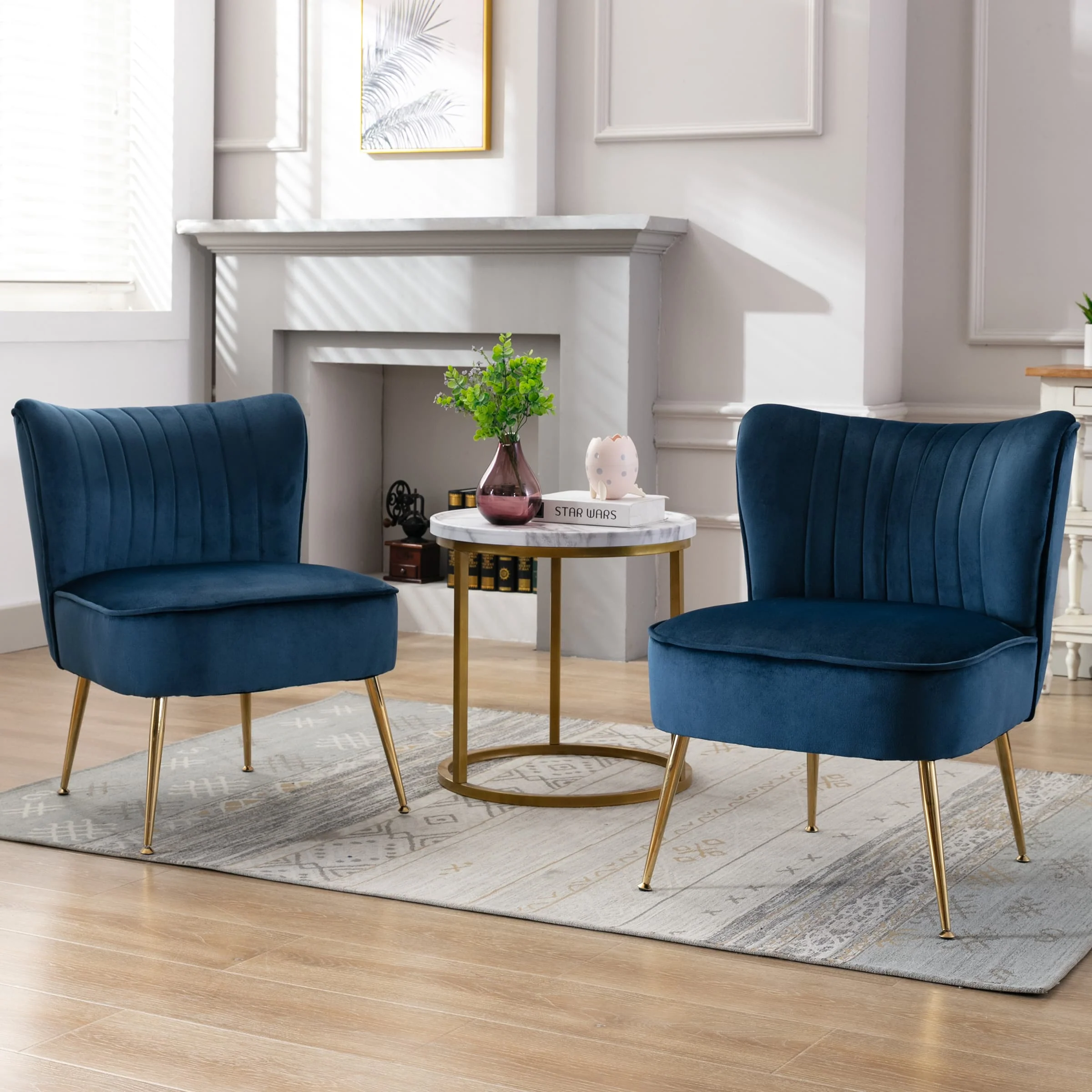 Mid Century Armless Accent Chairs Set of 2 - XXX6AC - Image 35