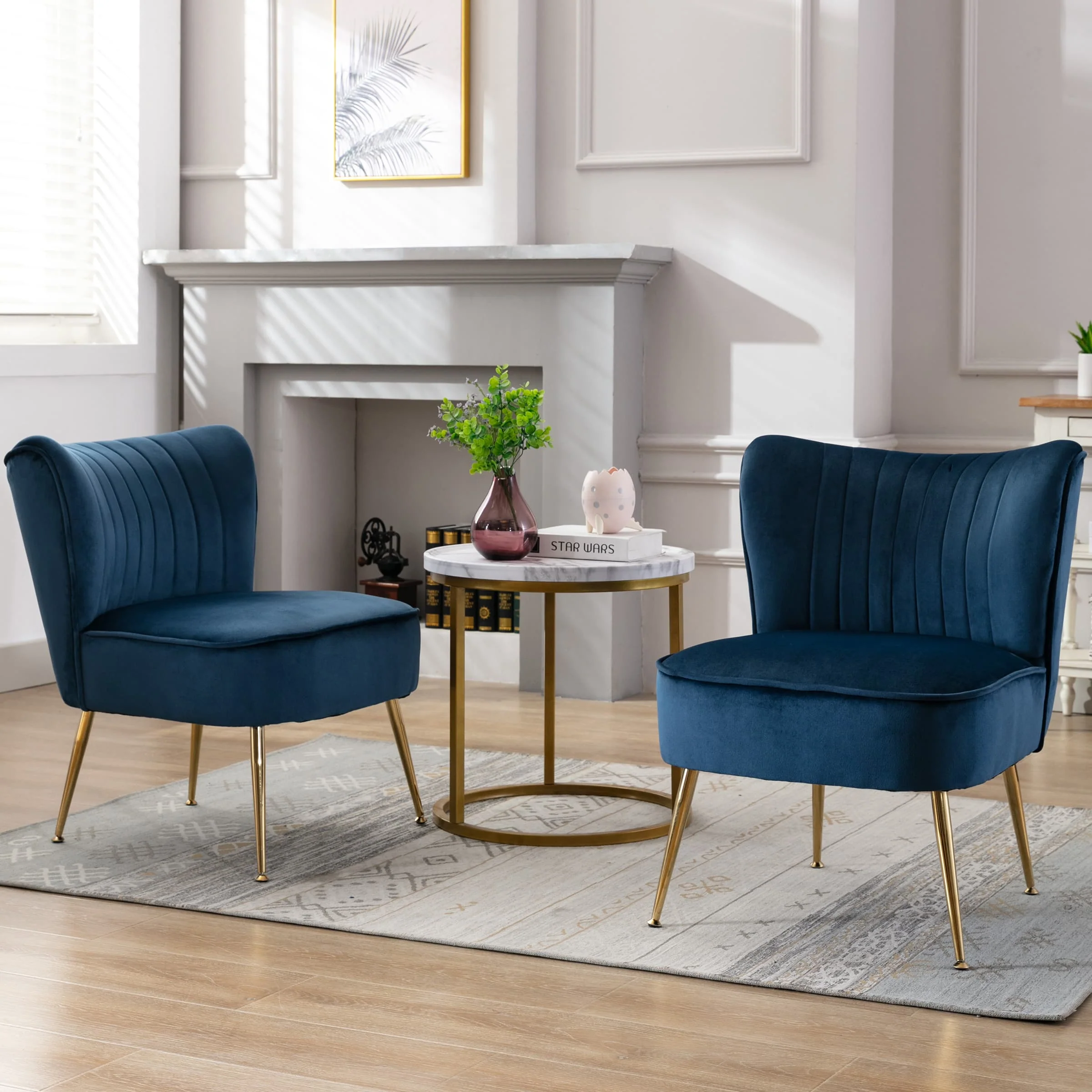 Mid Century Armless Accent Chairs Set of 2 - XXX6AC - Image 37