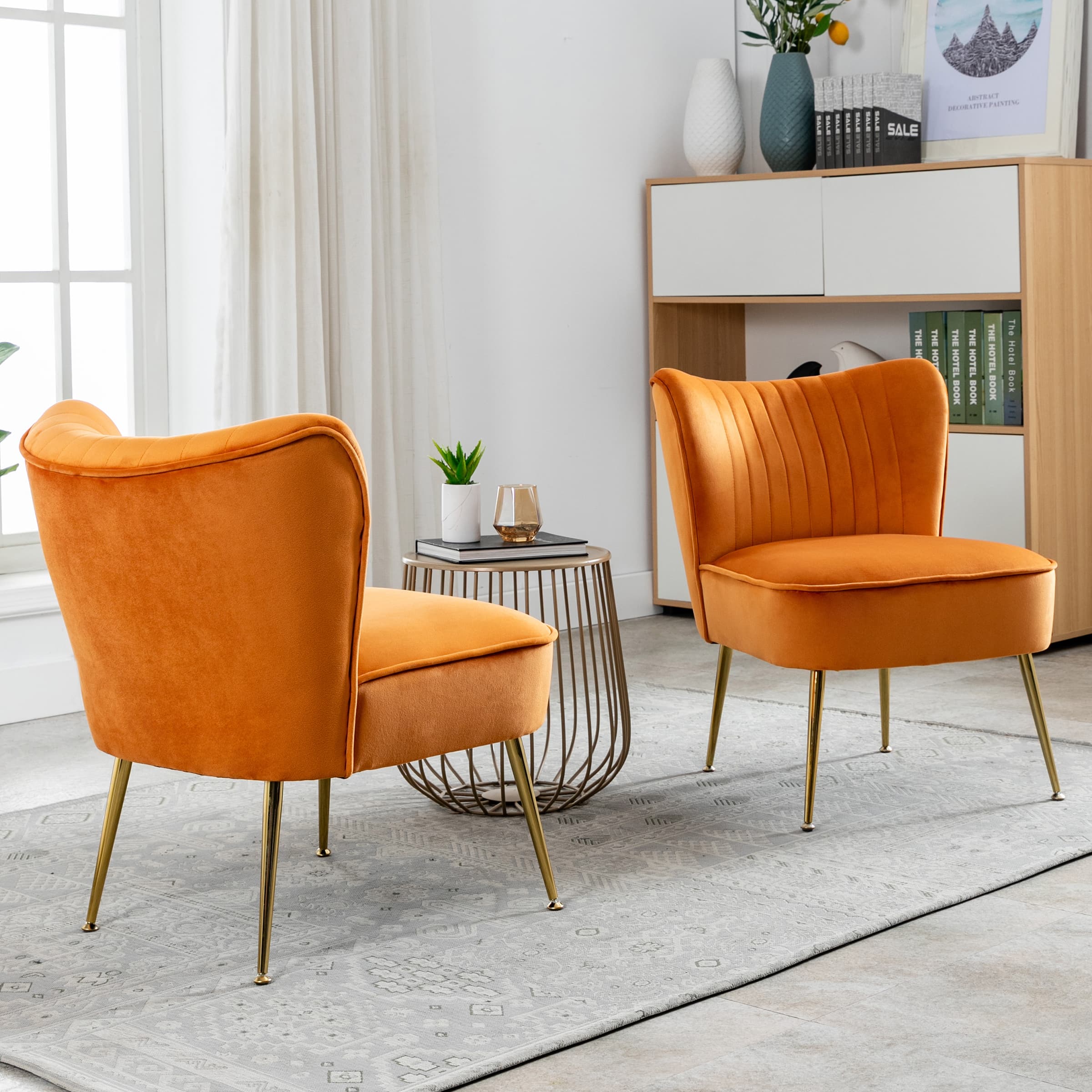 Mid Century Armless Accent Chairs Set of 2 - XXX6AC - Image 43
