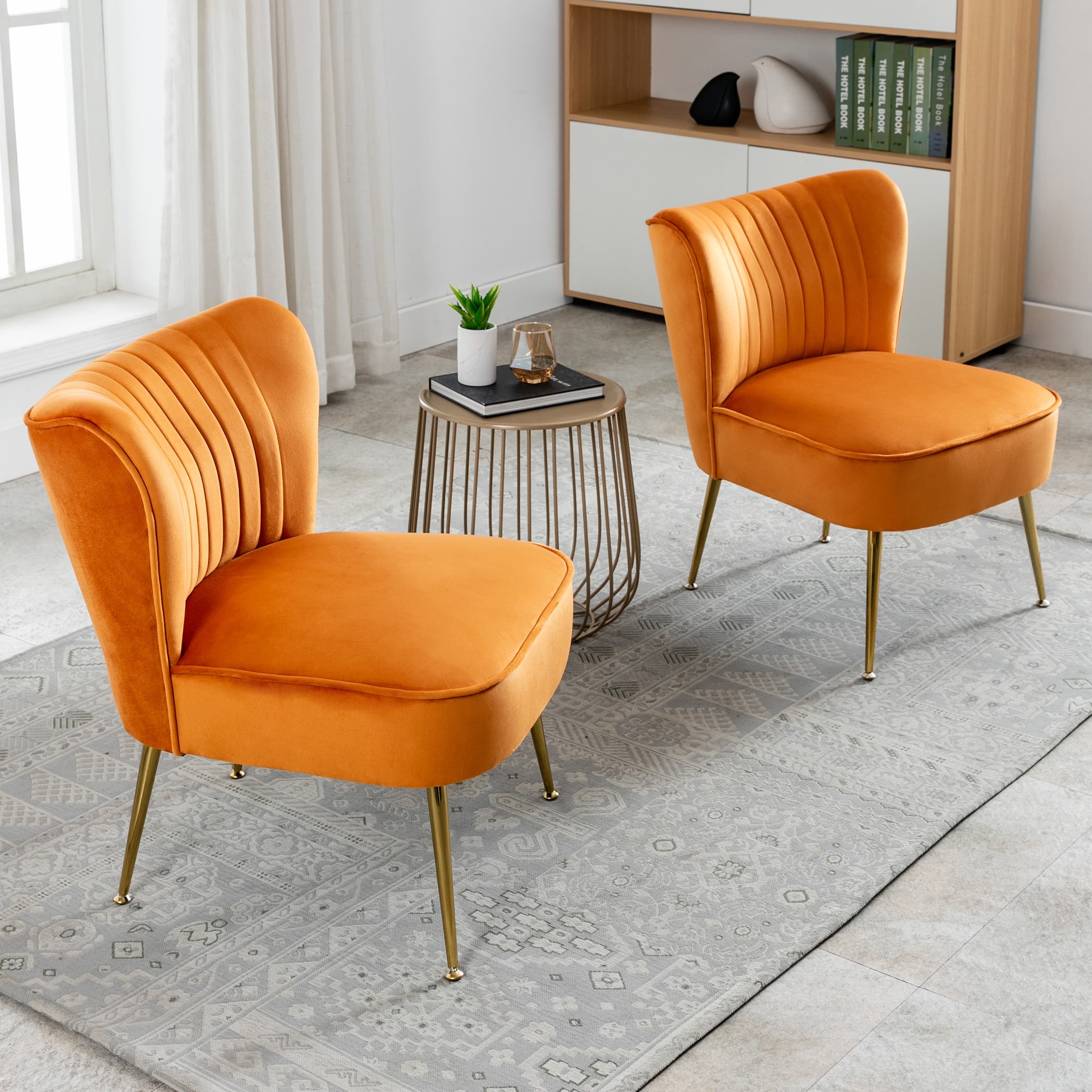Mid Century Armless Accent Chairs Set of 2 - XXX6AC - Image 44