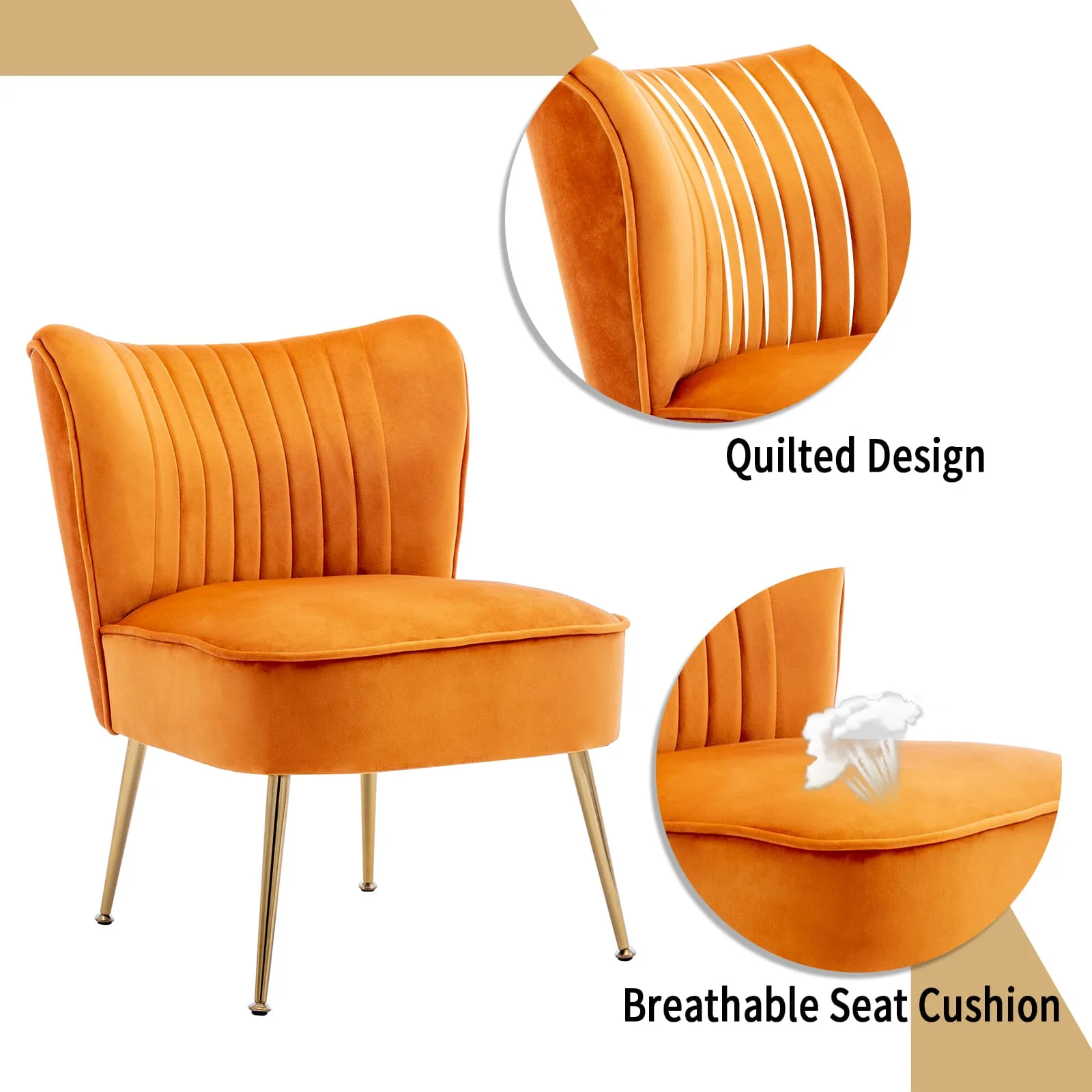 Mid Century Armless Accent Chairs Set of 2 - XXX6AC - Image 46