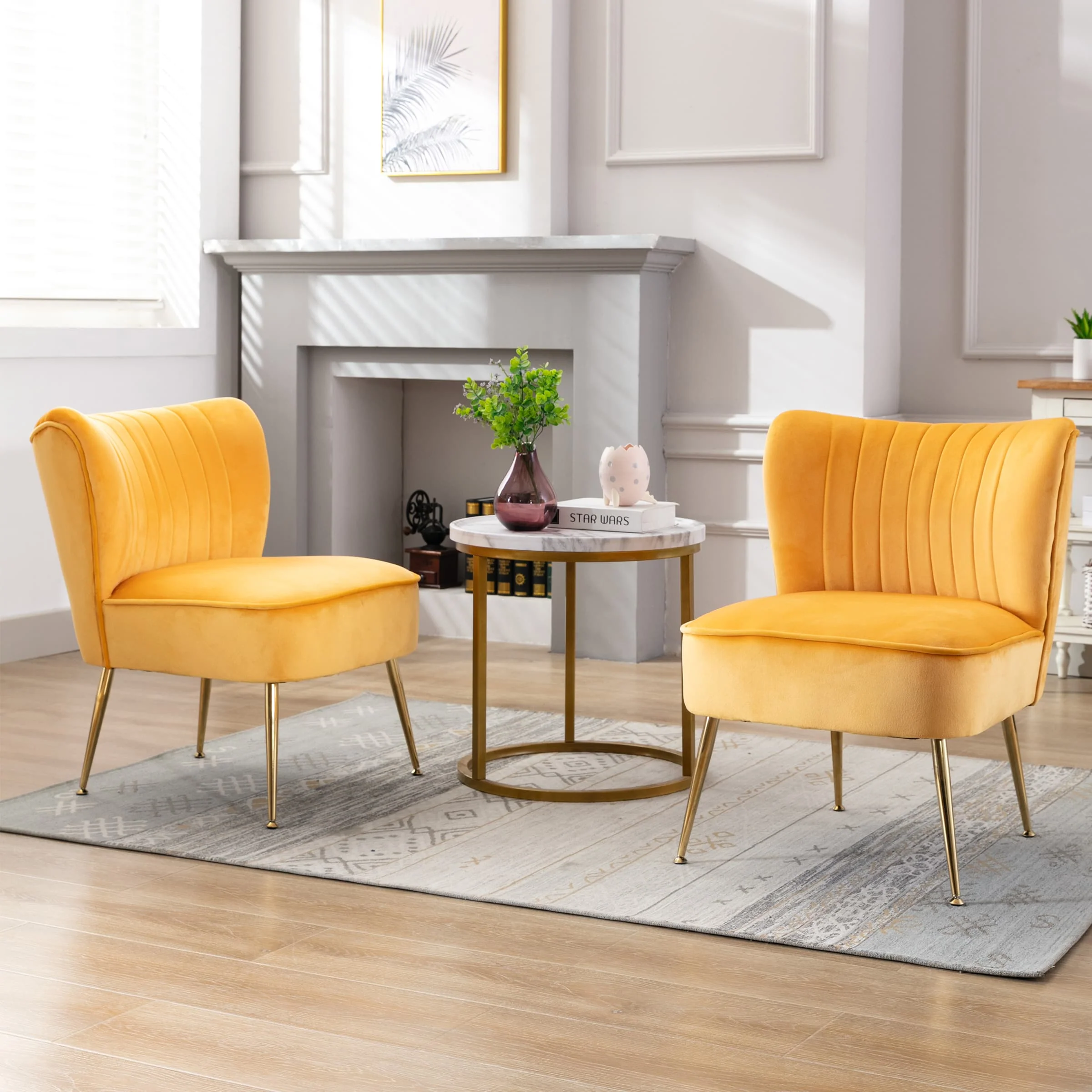 Mid Century Armless Accent Chairs Set of 2 - XXX6AC - Image 50