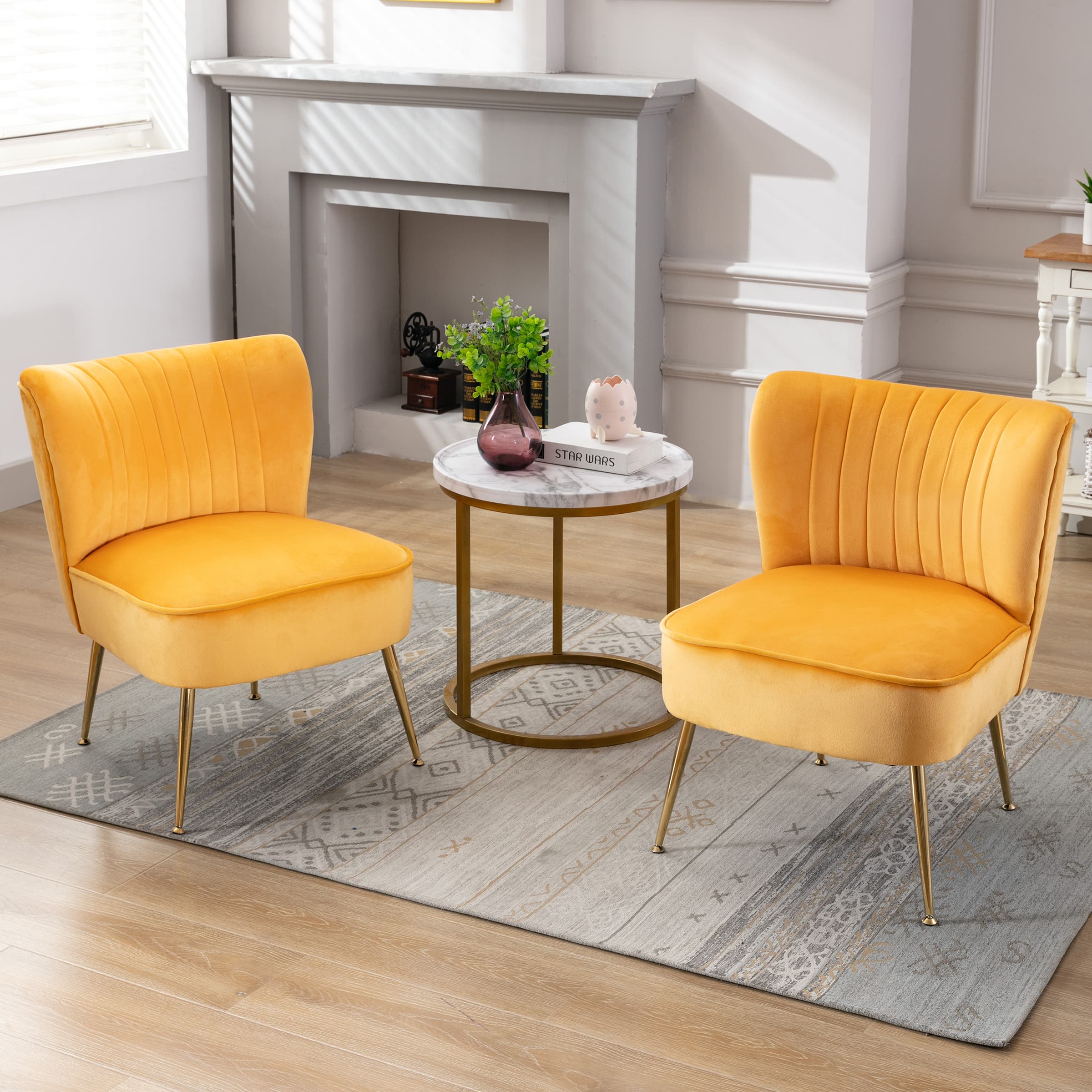 Mid Century Armless Accent Chairs Set of 2 - XXX6AC - Image 51