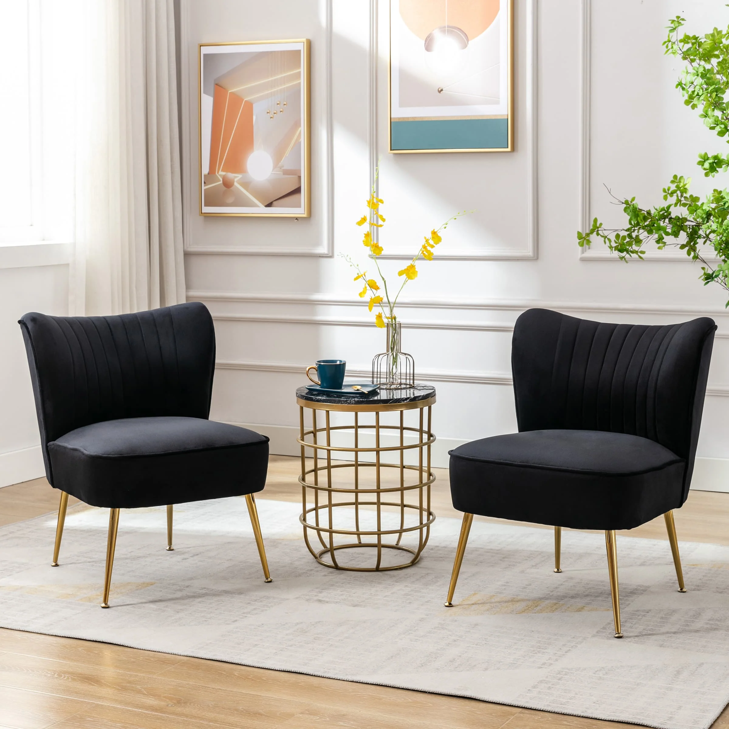 Mid Century Armless Accent Chairs Set of 2 - XXX6AC - Image 56