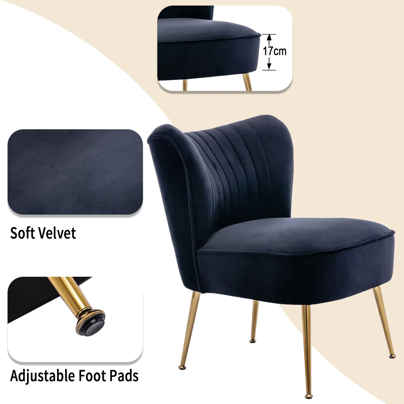 Mid Century Armless Accent Chairs Set of 2 - XXX6AC - Image 59