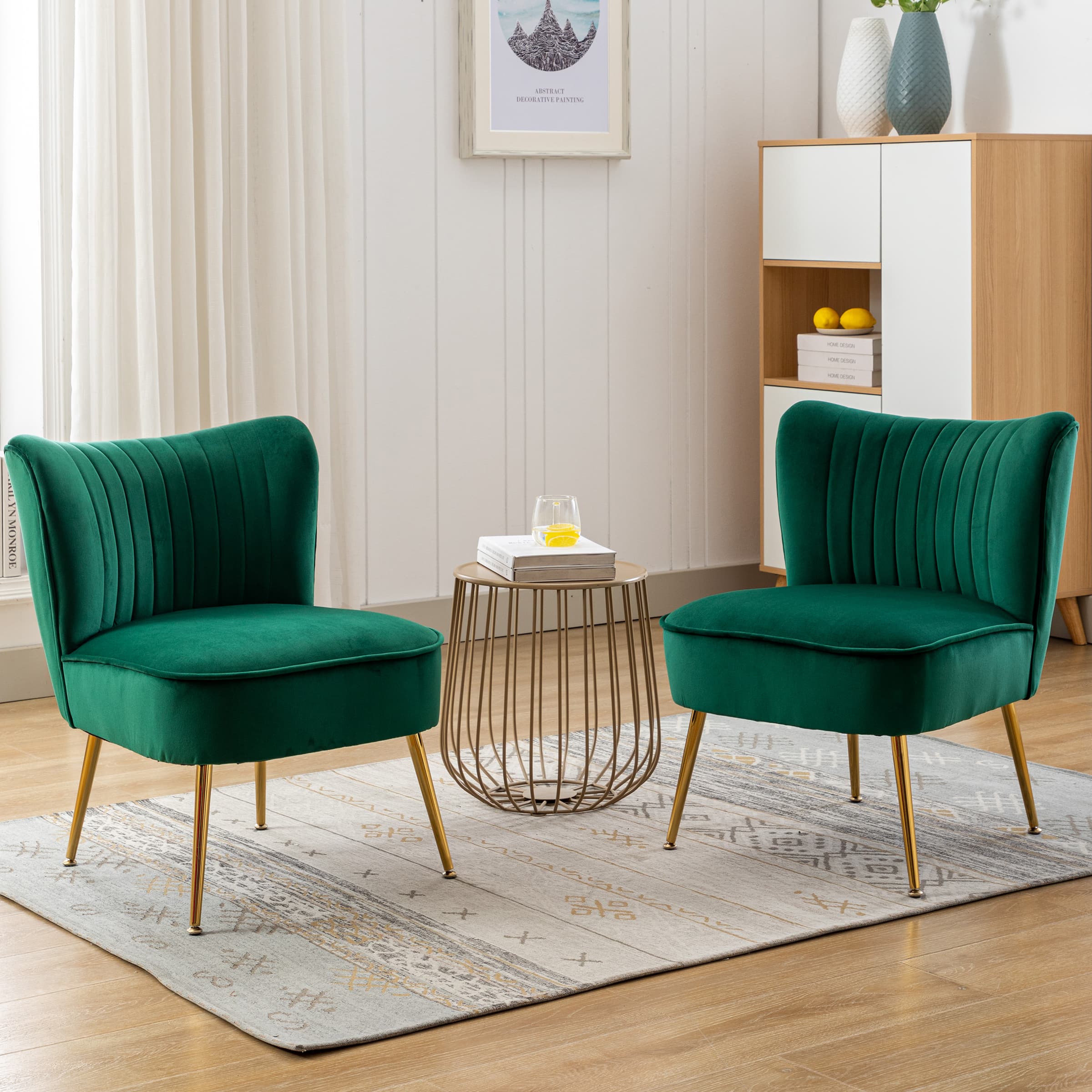 Mid Century Armless Accent Chairs Set of 2 - XXX6AC - Image 9