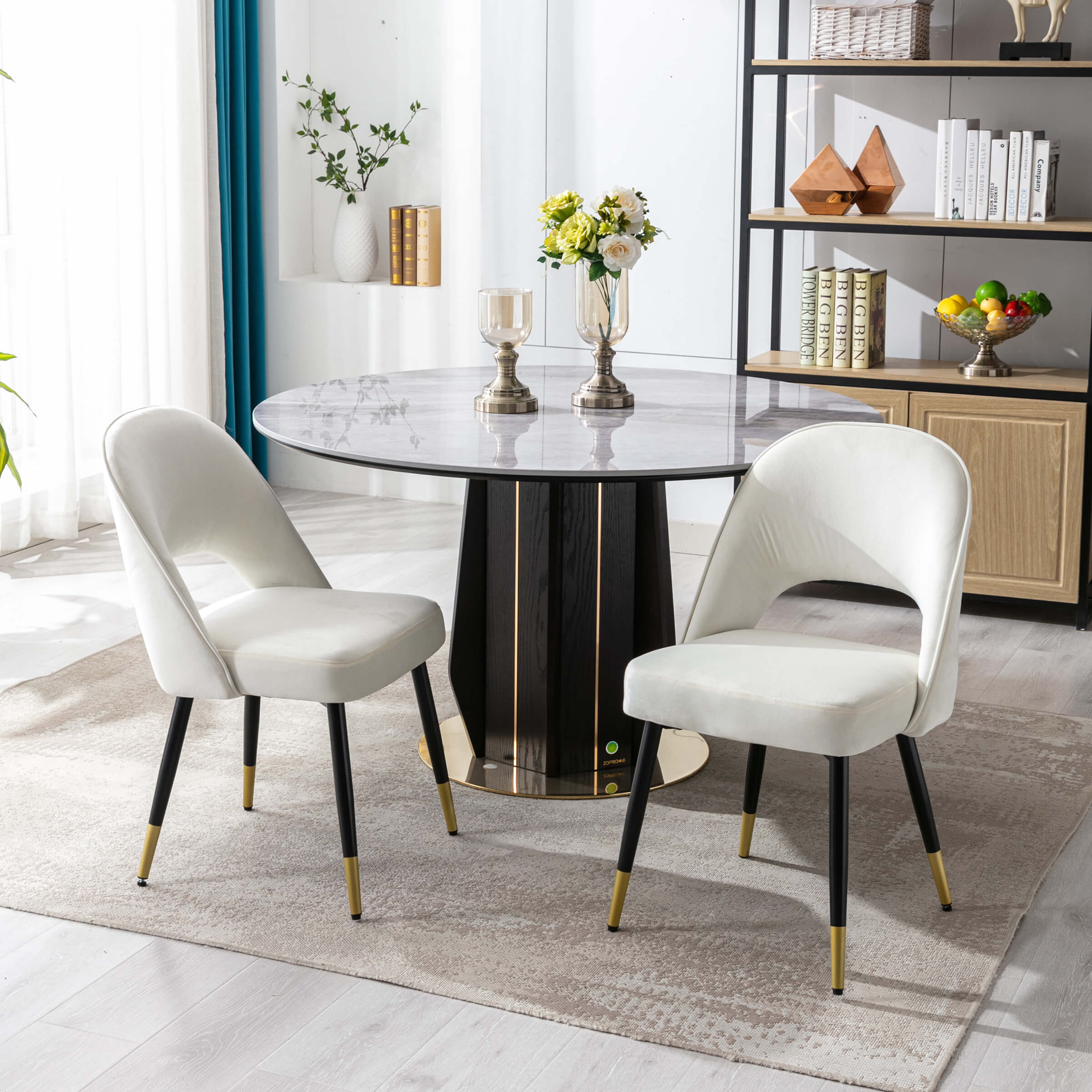 Modern Cut-Out Armless Dining Chairs Set of 2 - 3058DC - Image 10