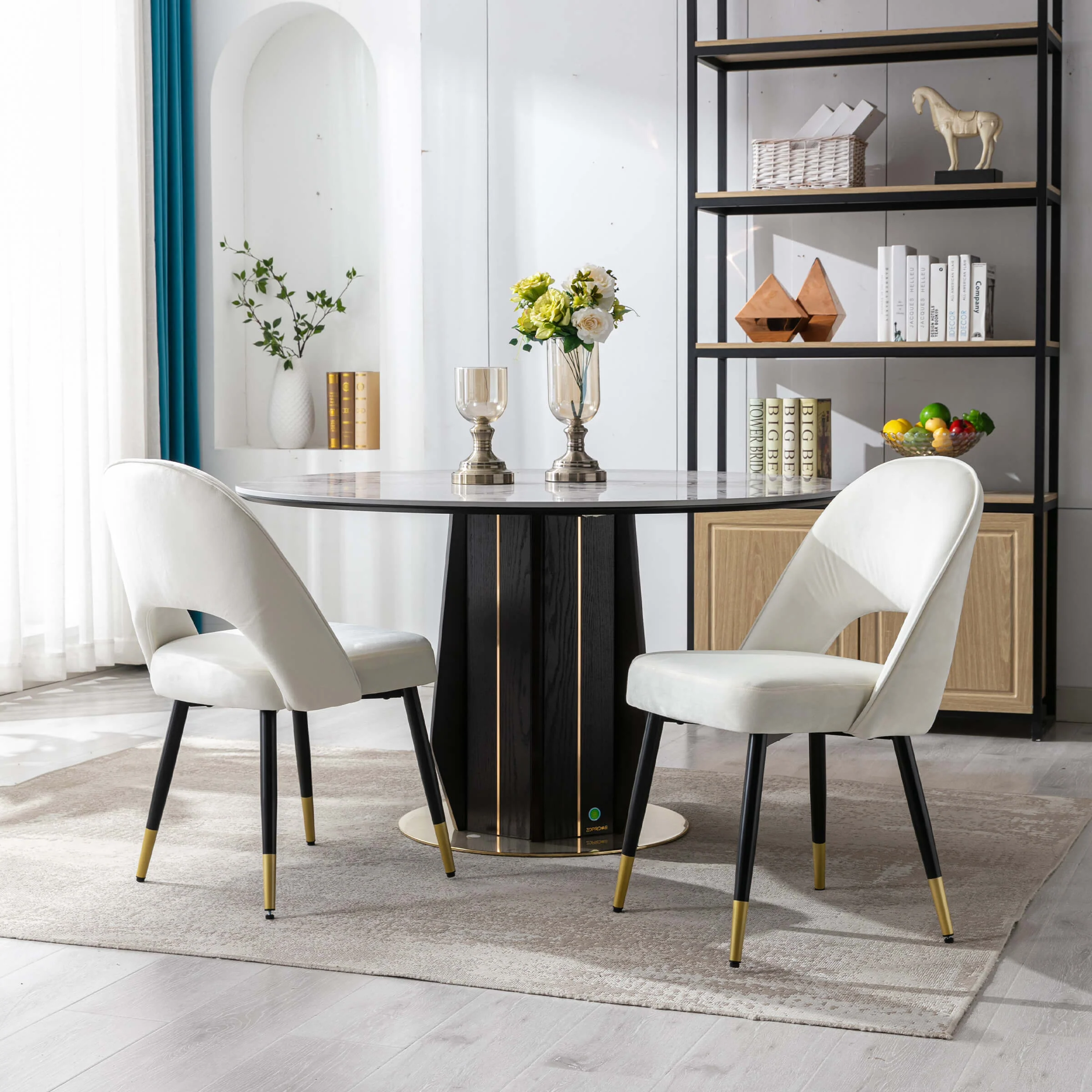 Modern Cut-Out Armless Dining Chairs Set of 2 - 3058DC - Image 11